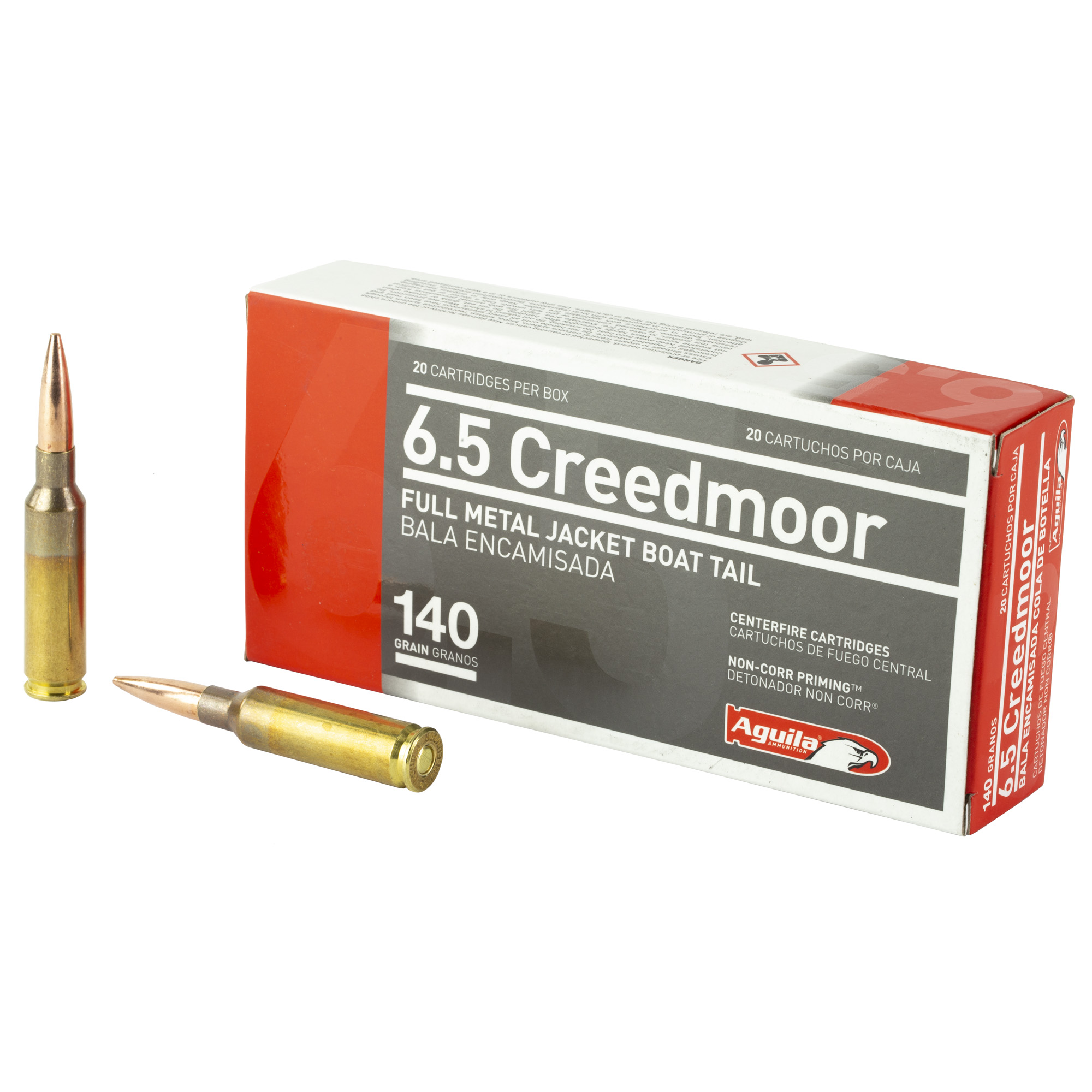 Aguila Full Metal Jacket Boat Tail 6.5 Creedmoor Hi-Velocity 140gr – 20rd