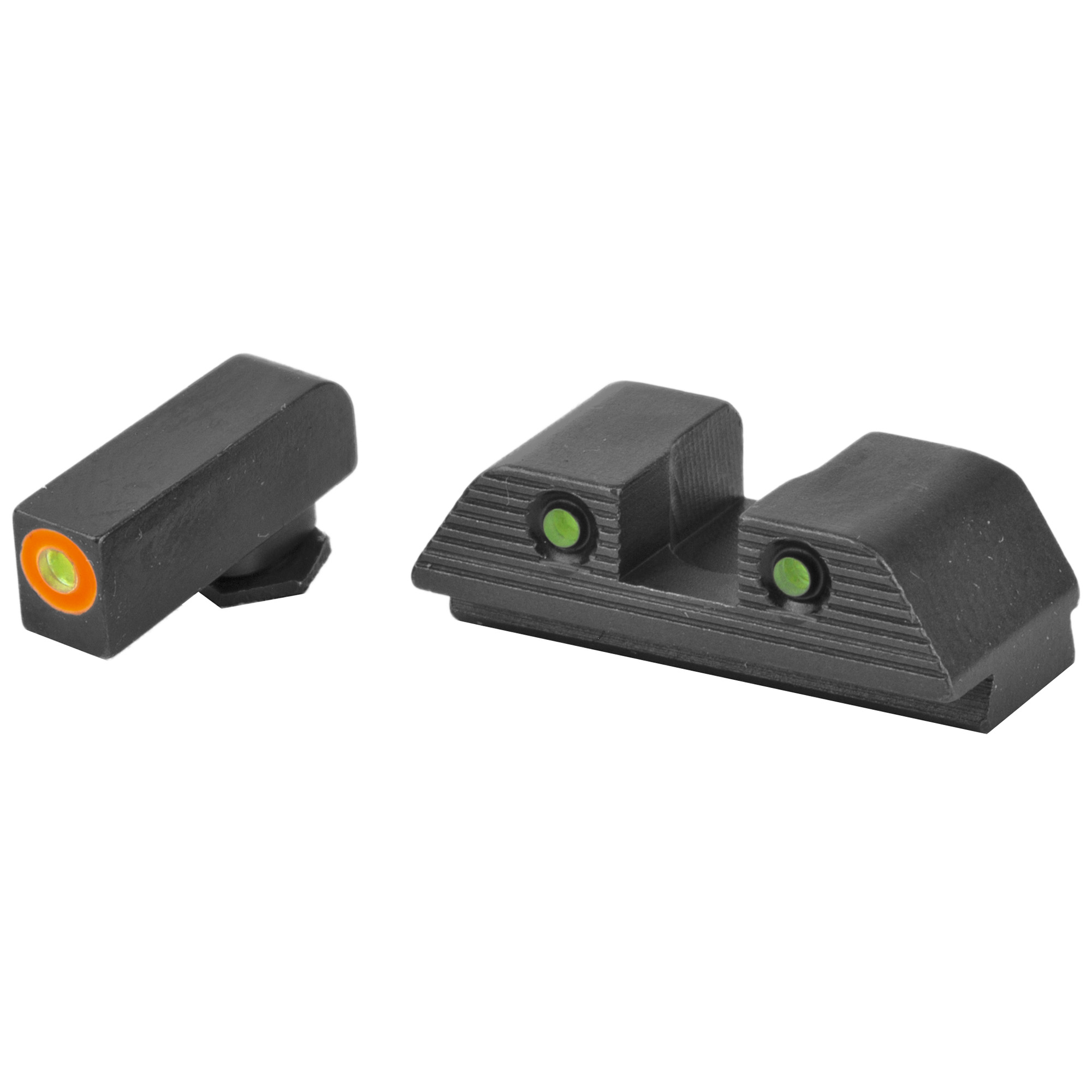 AmeriGlo Glock MOS Trooper Sight – Green with Orange Outline Front, Green Rear