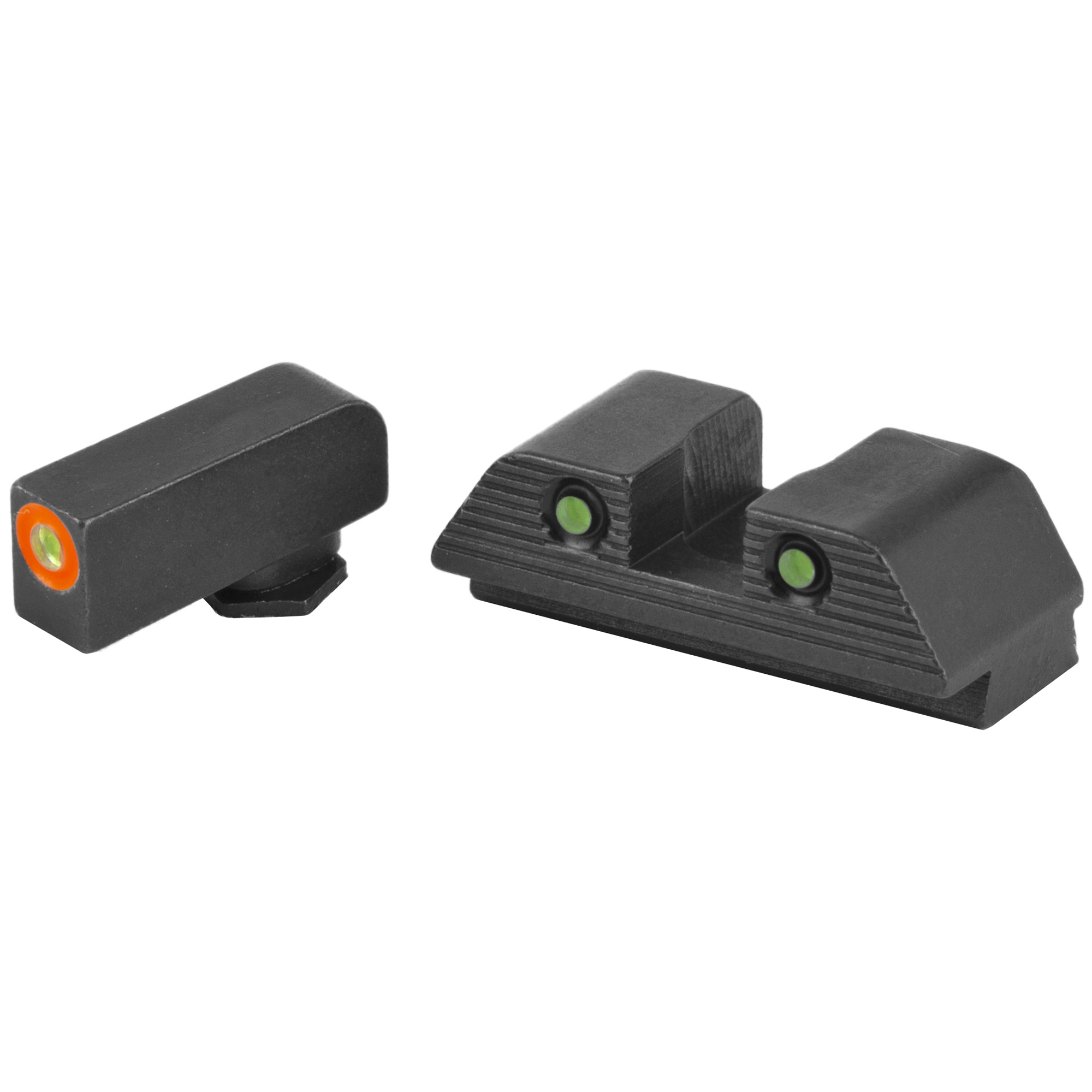 AmeriGlo Glock 17/19 Trooper Sight – Green with Orange Outline Front, Green Rear