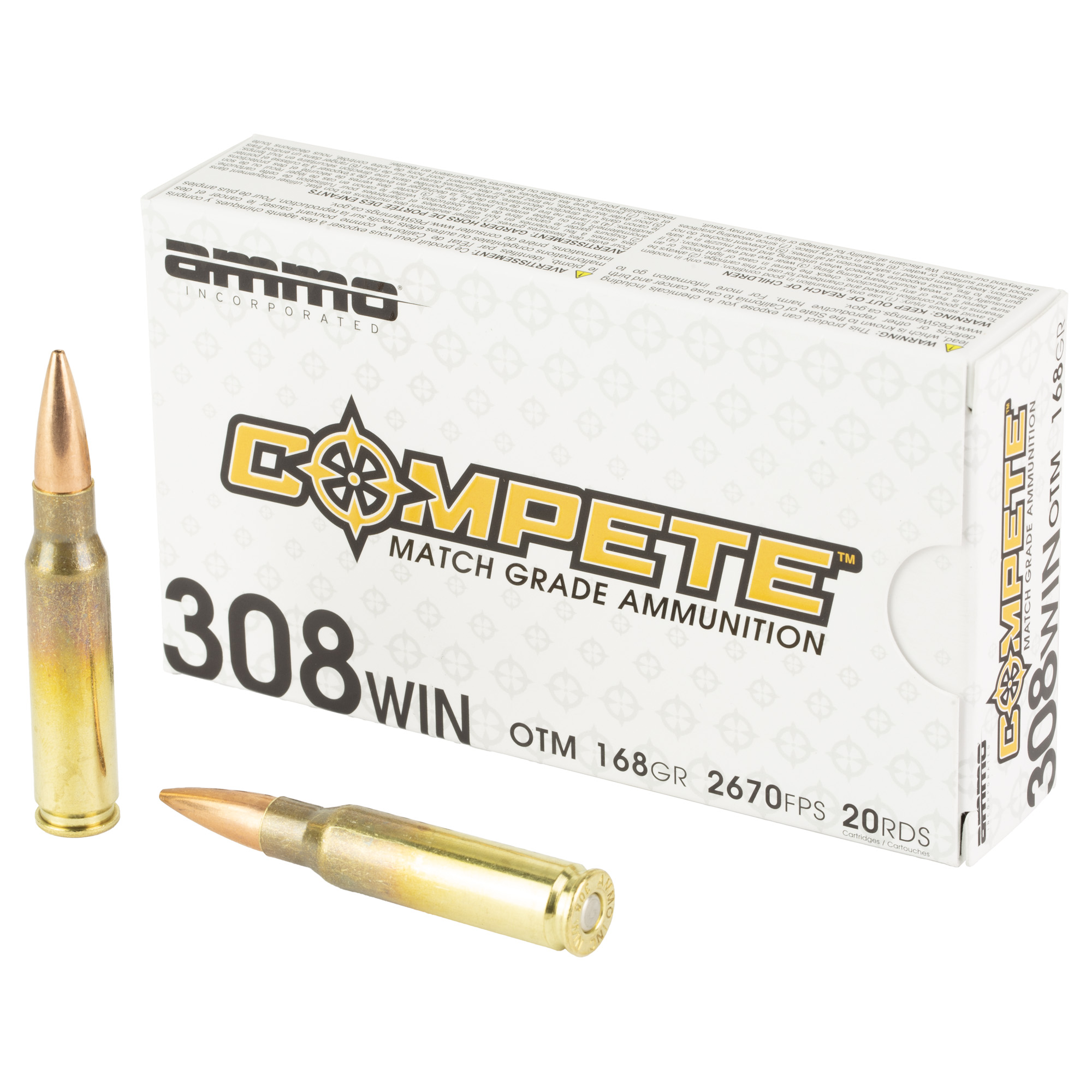 Ammo Inc Compete 308 Winchester 168gr Open Tip Match – 20rd