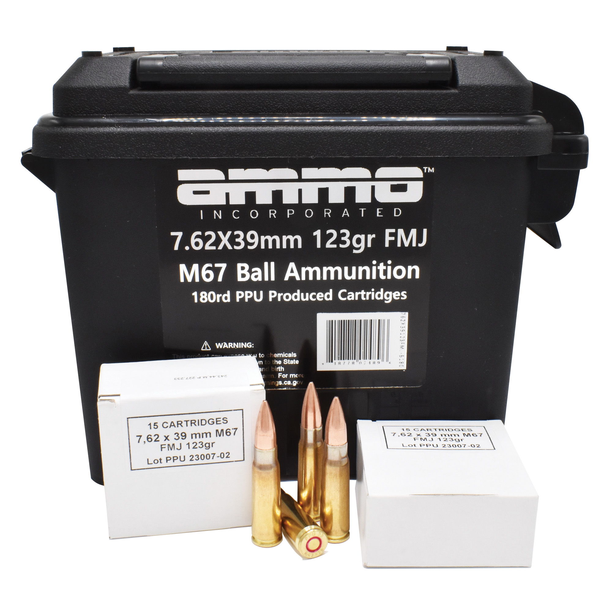 Ammo Inc M67 Ball Ammunition 7.62×39 123gr Full Metal Jacket – 180rd