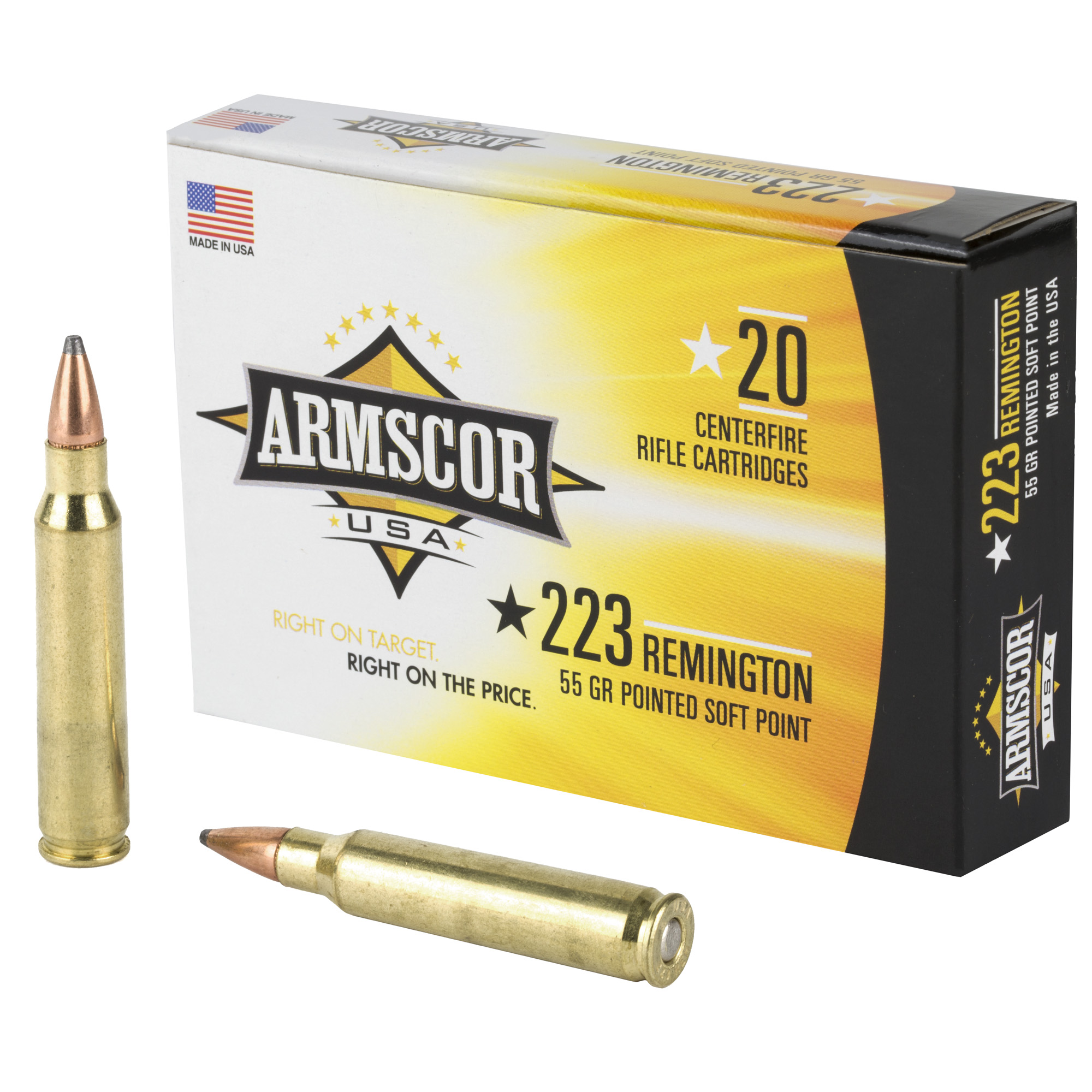 Armscor Ammo 223 Remington 55gr Pointed Soft Point – 20rd