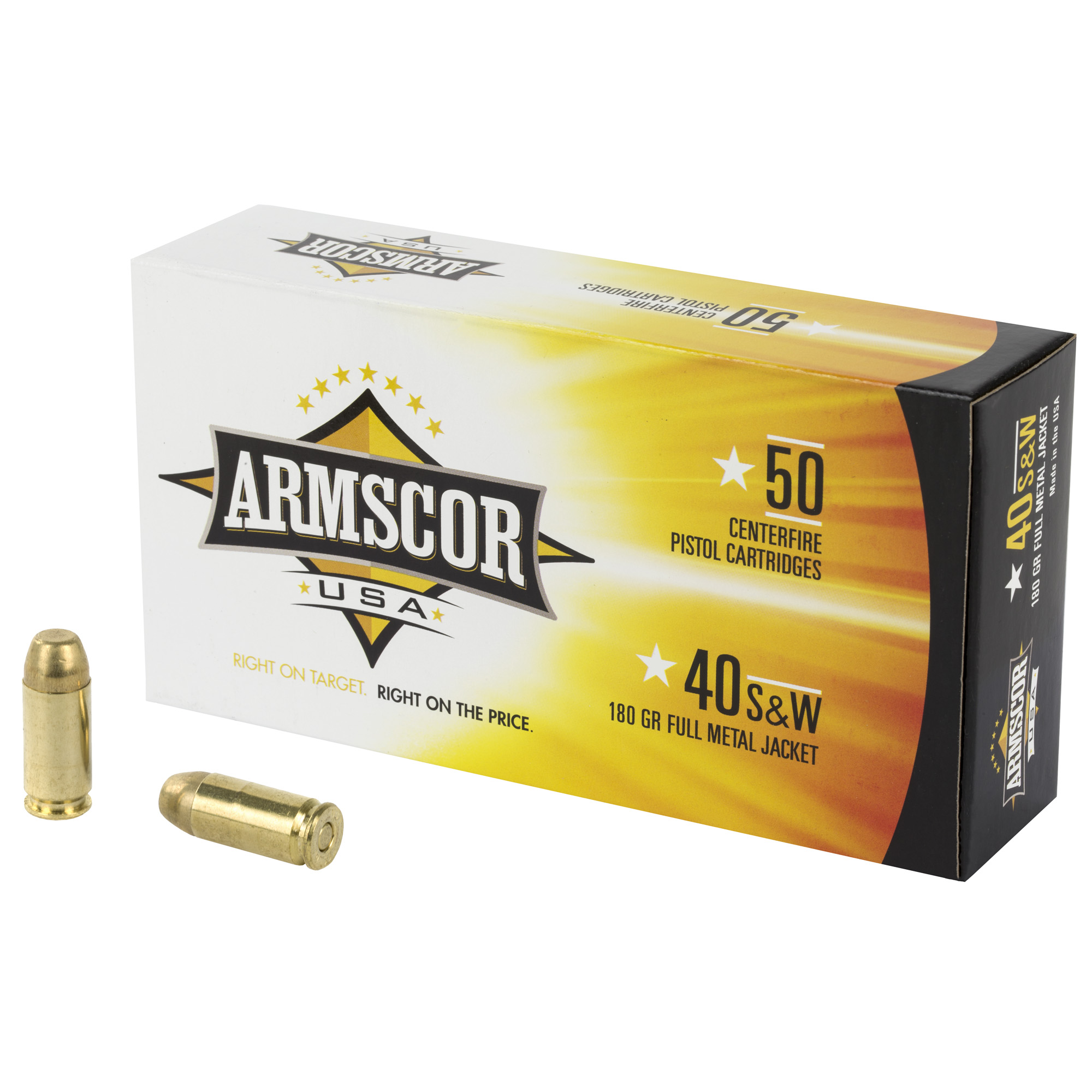 Armscor Ammo 40 S&W 180gr Full Metal Jacket – 50rd