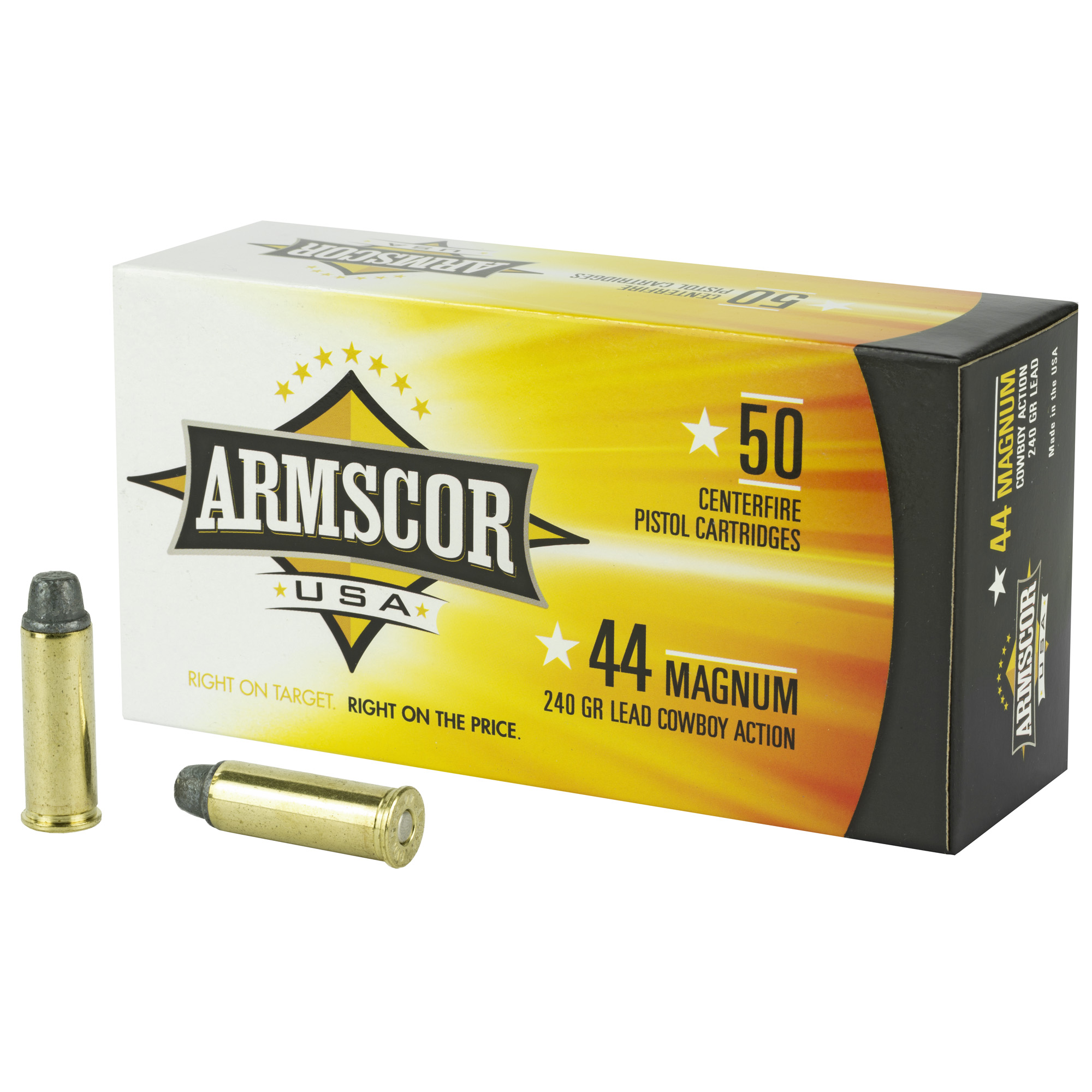 Armscor Ammo 44 Magnum 240gr Semi Wadcutter – 50rd