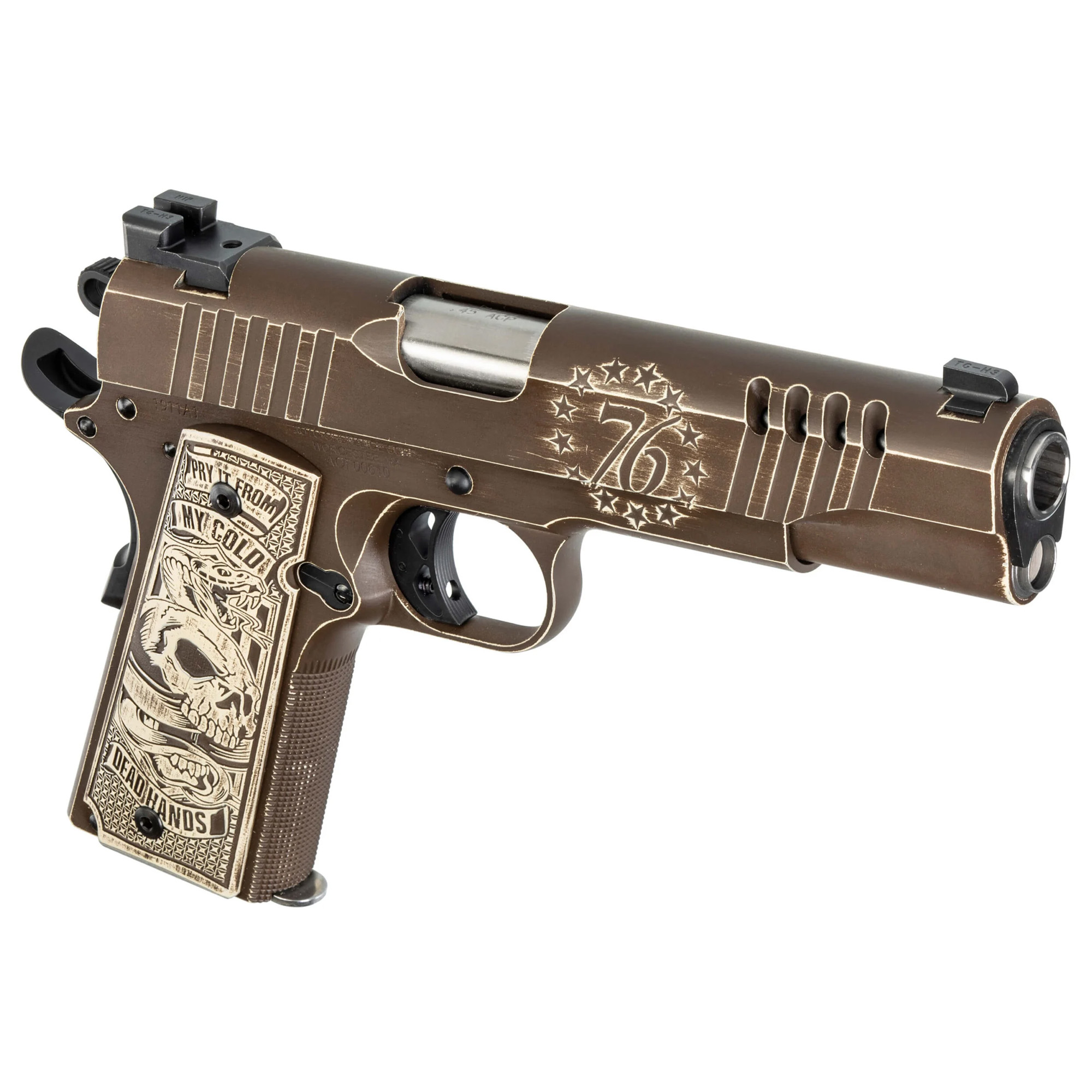 Auto Ordnance 1911 1776 Special Edition 5″ 45 ACP 7rd 3 Dot – Plum Brown