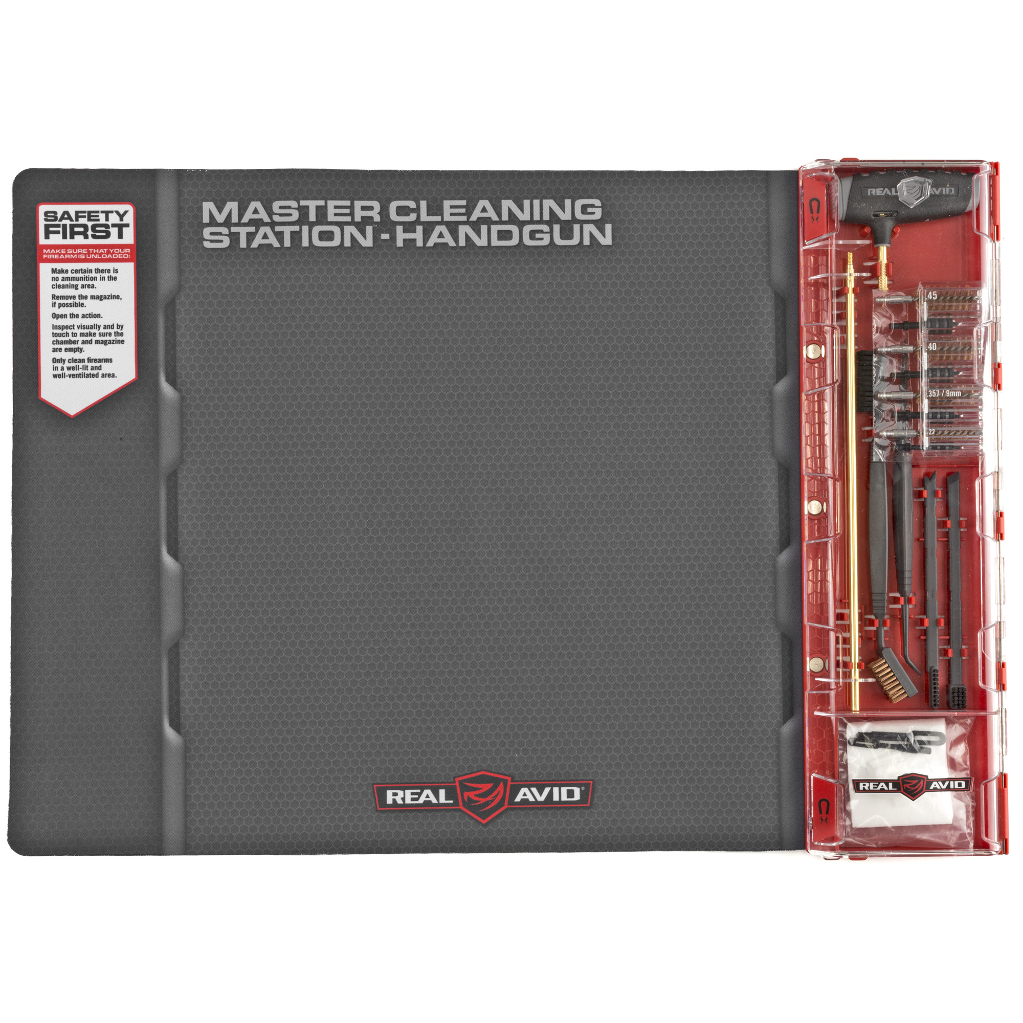 Real Avid .22, .357, .38, .40, .45, 9mm Master Cleaning Station Handgun Cleaning Kit