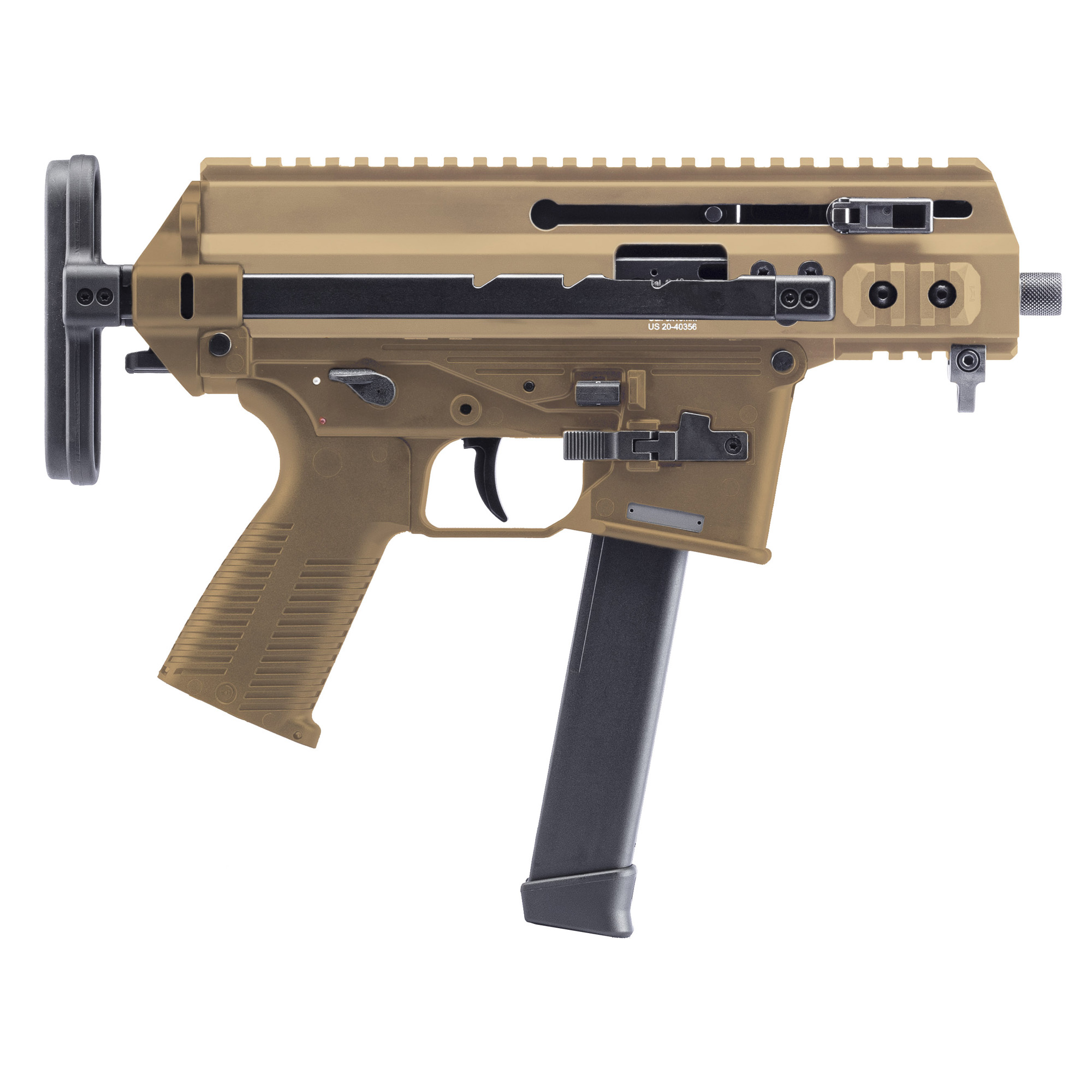 B&T USA APC9K SBR 4.3″ 9mm 33rd – Tan