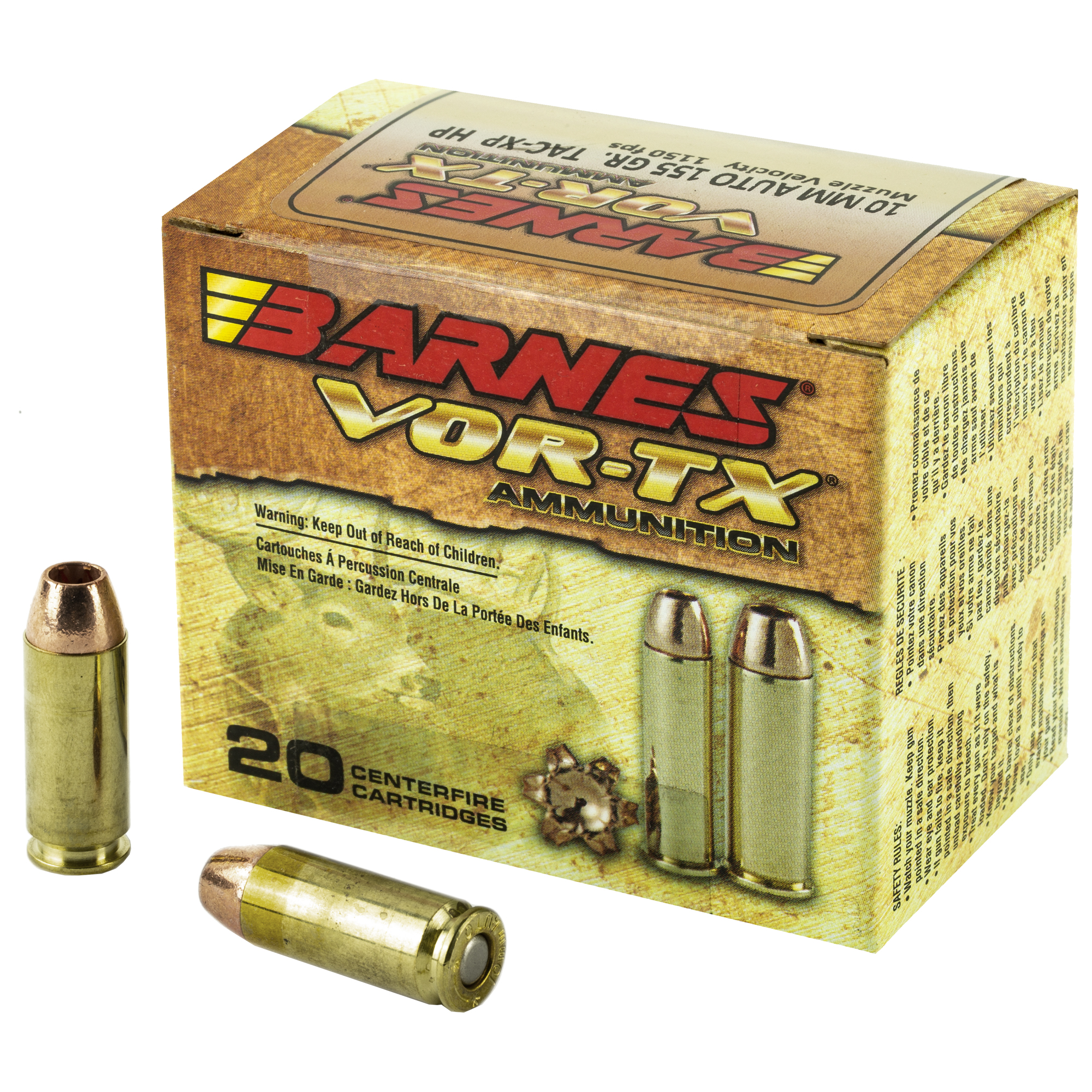 Barnes VOR-TX 10mm California Certified Nonlead Ammunition 155gr XPB – 20rd