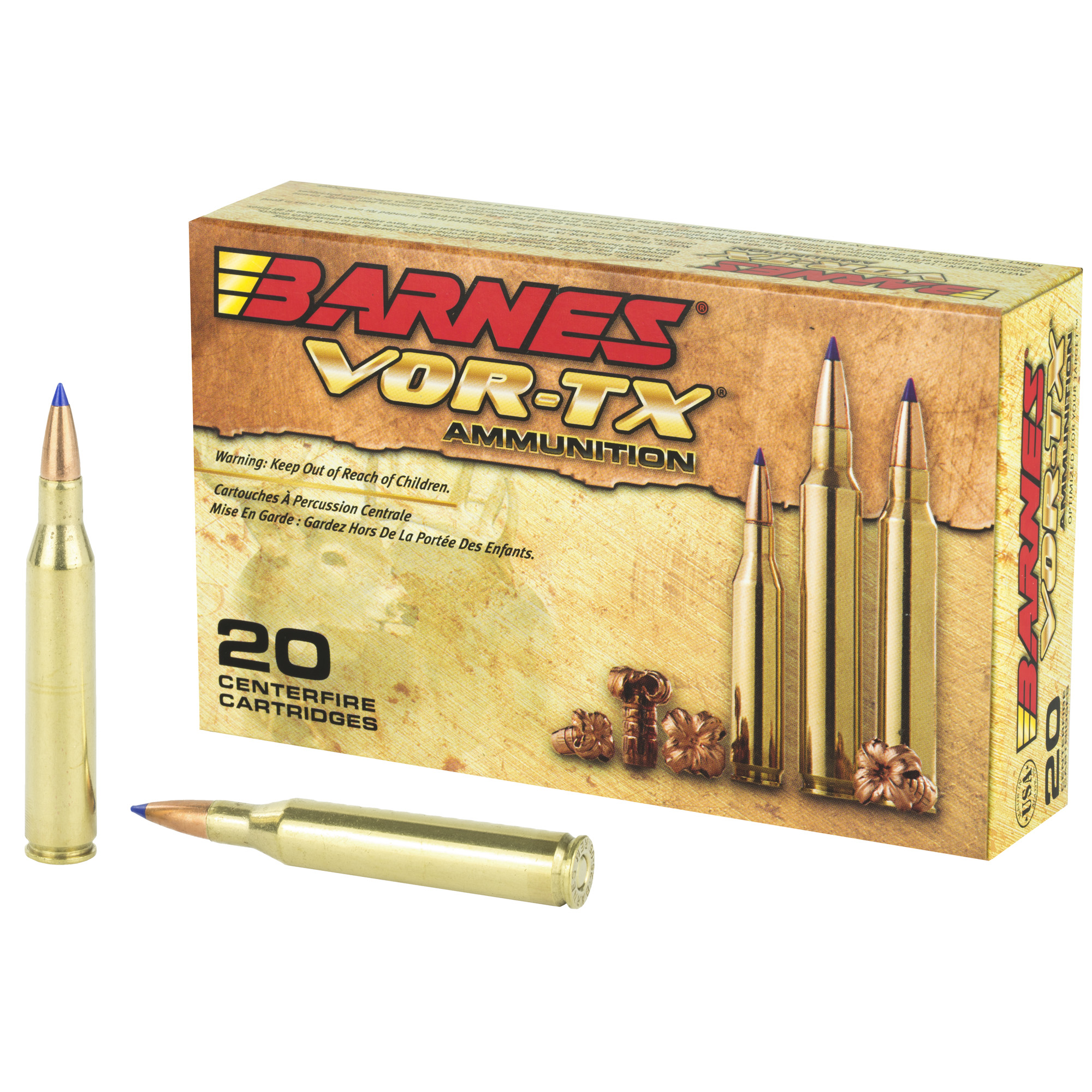 Barnes VOR-TX 25-06 Remington California Certified Nonlead Ammunition 100gr Tipped Triple Shock X – 20rd