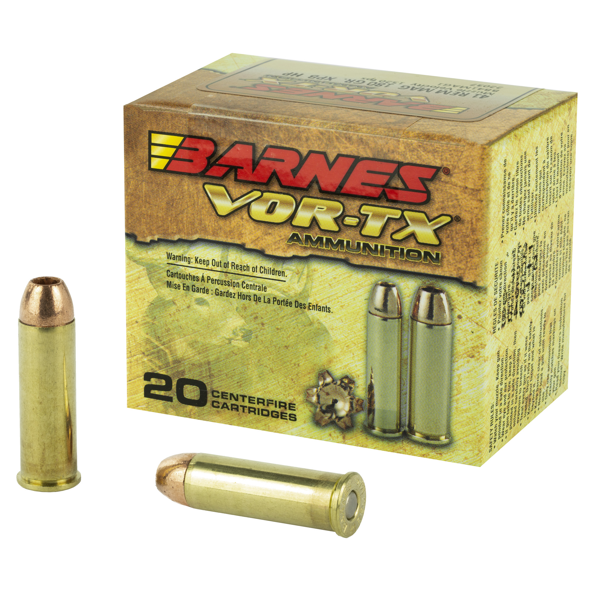 Barnes VOR-TX 41 Magnum California Certified Nonlead Ammunition 180gr XPB – 20rd