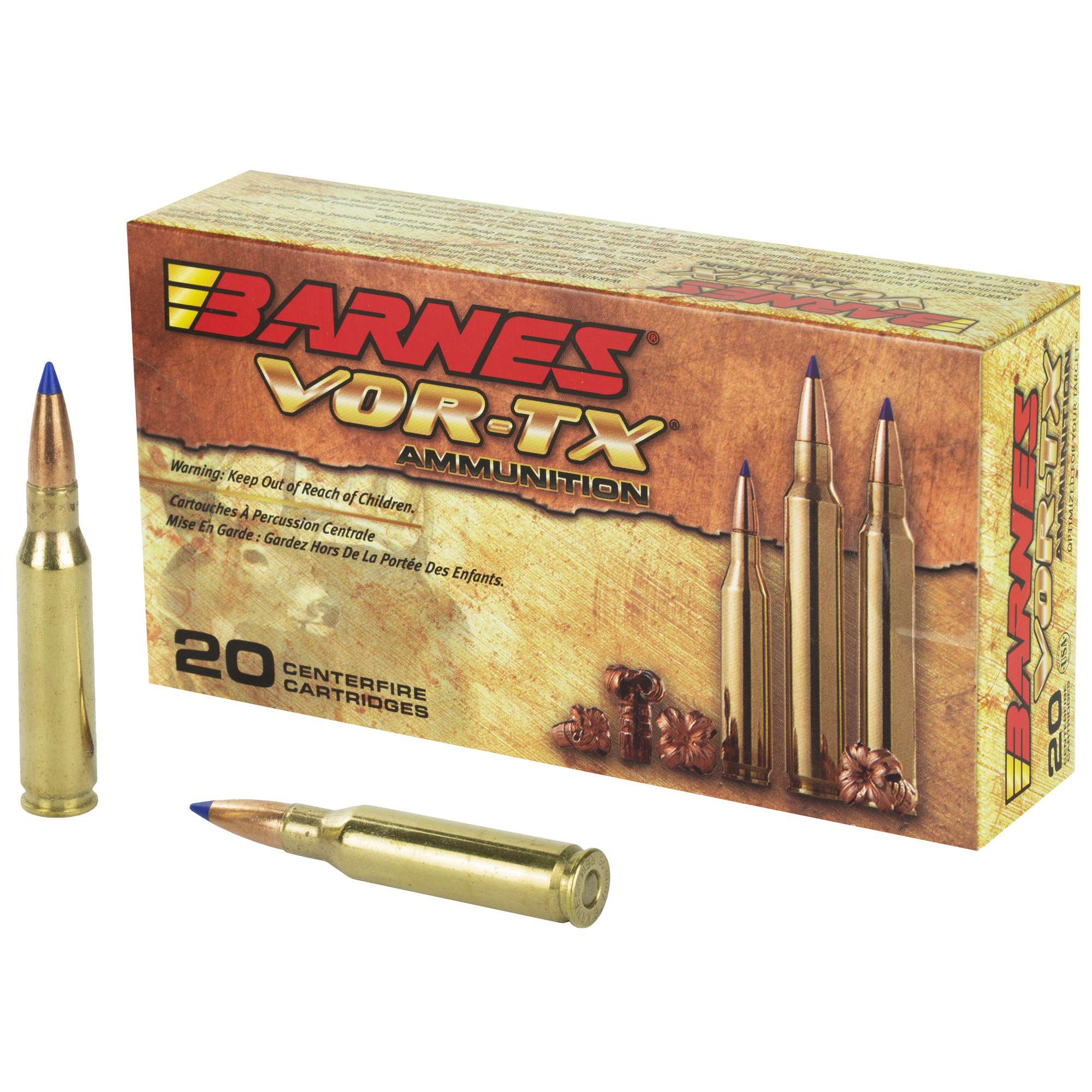 Barnes VOR-TX 7MM-08 California Certified Nonlead Ammunition 120gr Tipped Triple Shock X – 20rd