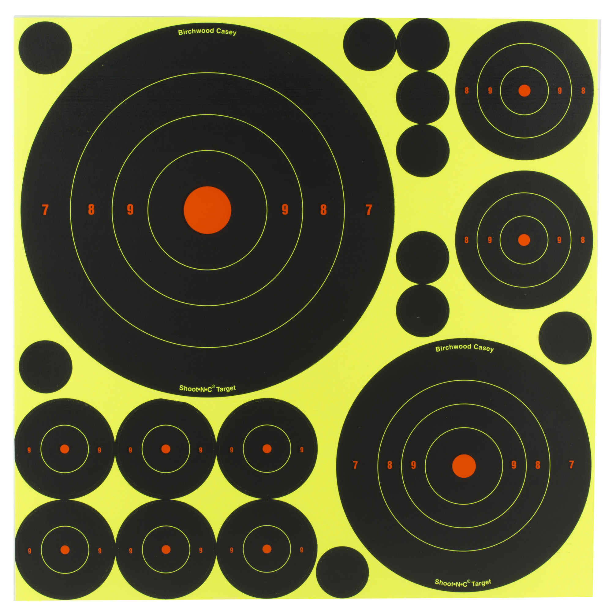 Birchwood Casey Shoot-N-C VP-5 Target 1″, 2″, 3″, 5.5″, 8″ – (50)-1″, (30)-2″, (10)-3″, (5)-5.5″, (5)-8″ Targets