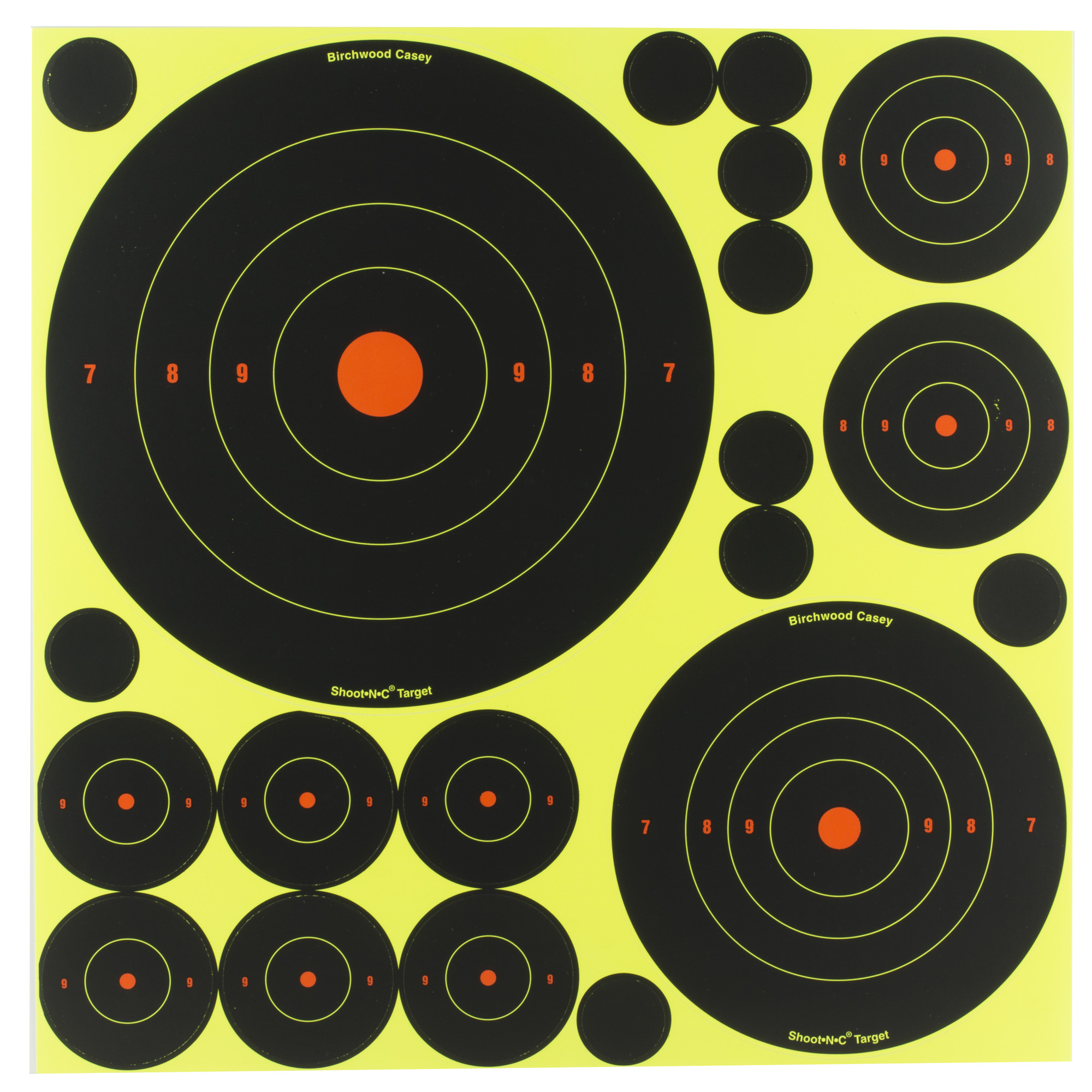 Birchwood Casey DTK Shoot-N-C Target 1″, 2″, 3″, 6″, 8″ – (40)-1″ Pasters, (24)-2″, (8)-3″, (4)-6″, (4)-8″ Targets