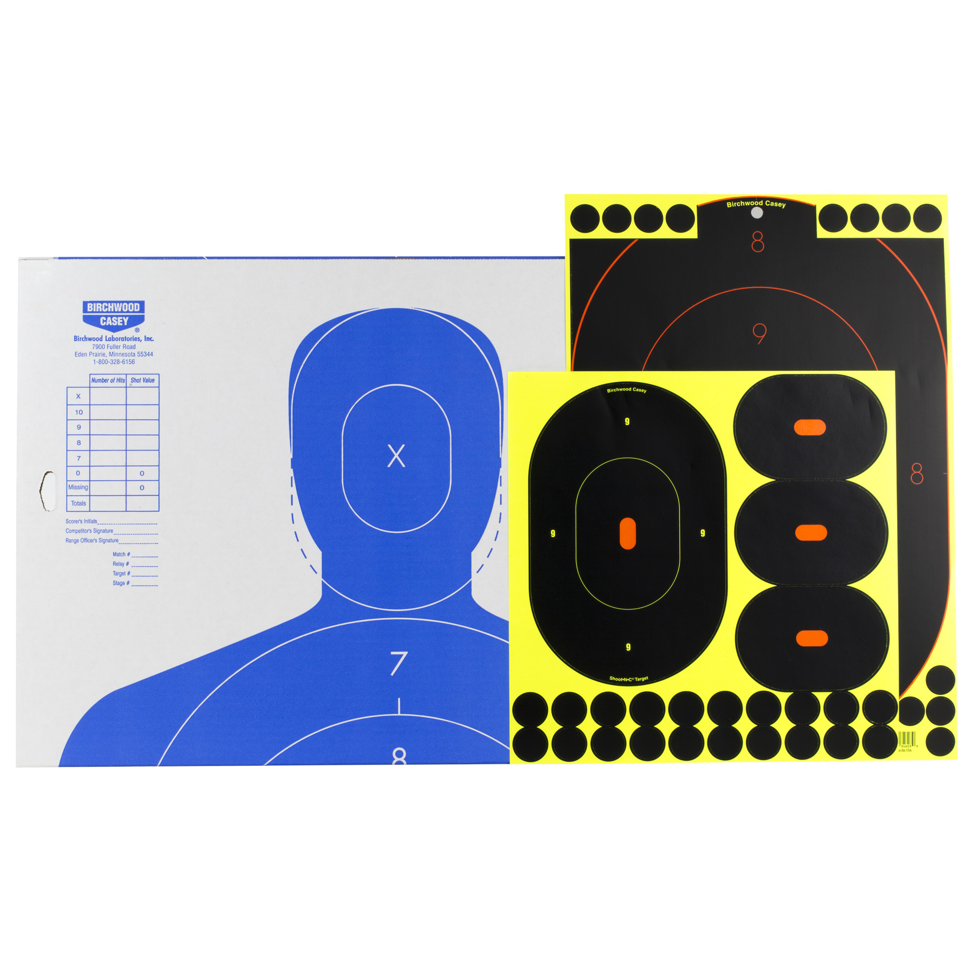 Birchwood Casey SOK-2 Shoot-N-C Target 12″x18″,9″,4″ – (2)-12″x18″, (2)-9″, (6)-4″