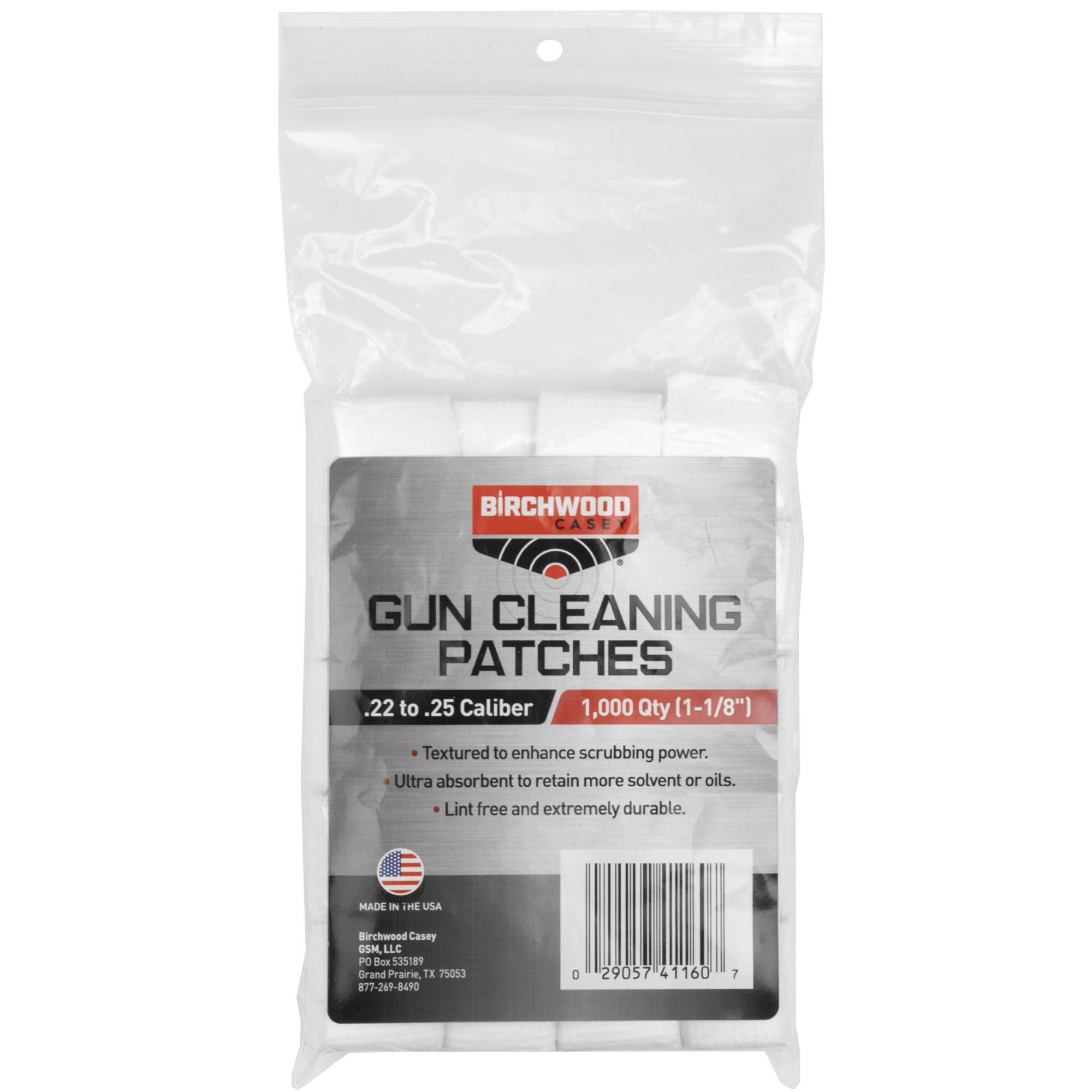 Birchwood Casey Cleaning Patches .22-.25 Caliber