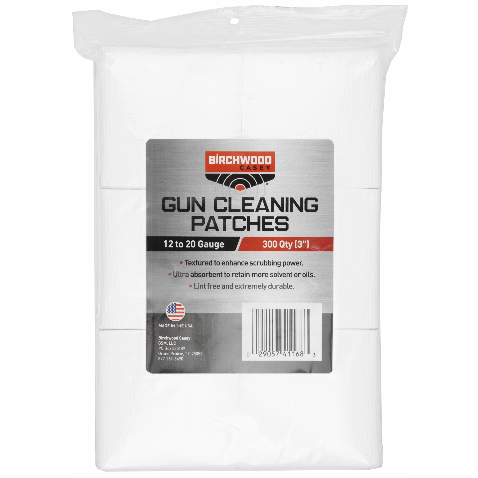 Birchwood Casey Cleaning Patches 12-20 Gauge