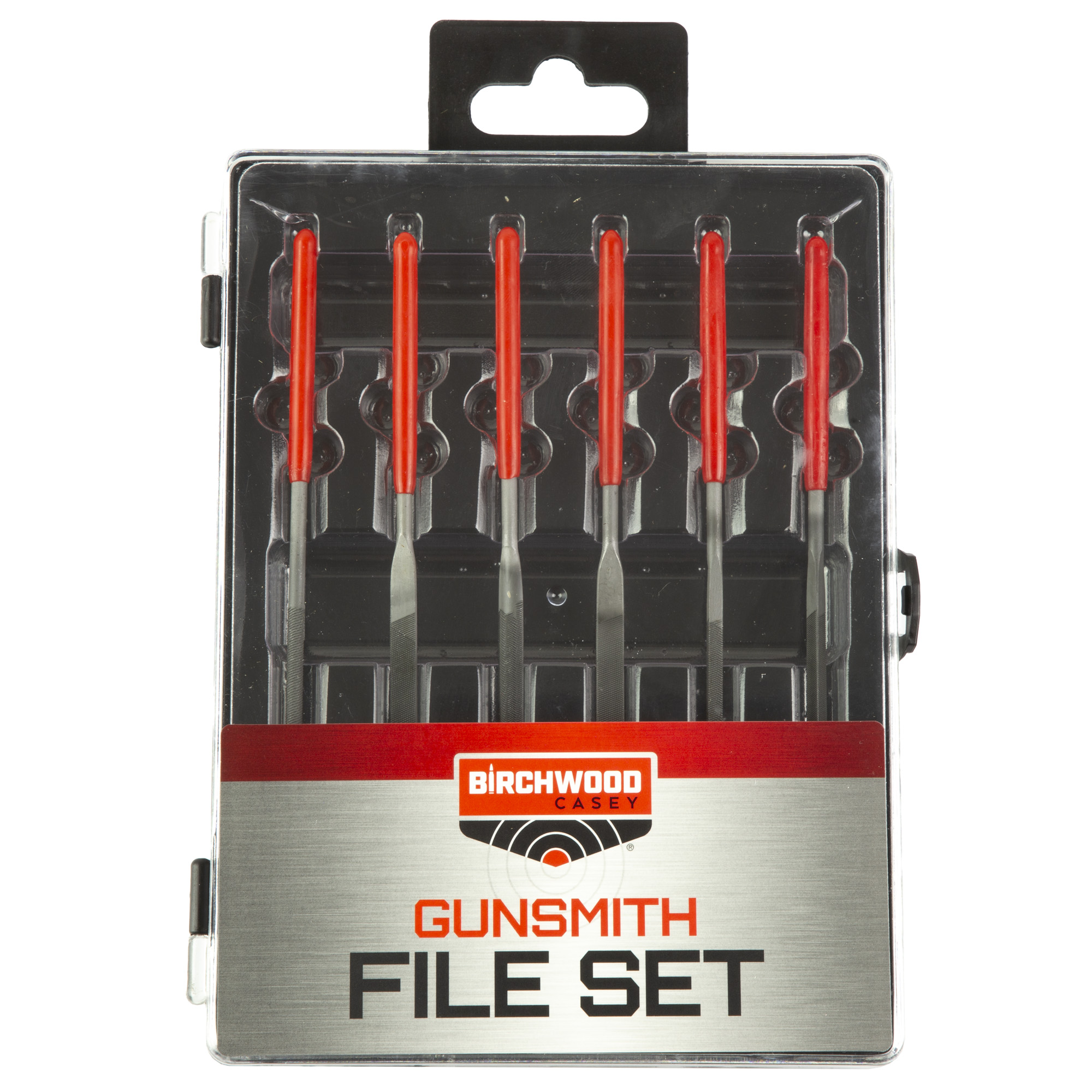 Birchwood Casey Gunsmith File Set Steel Kit – Black, Red