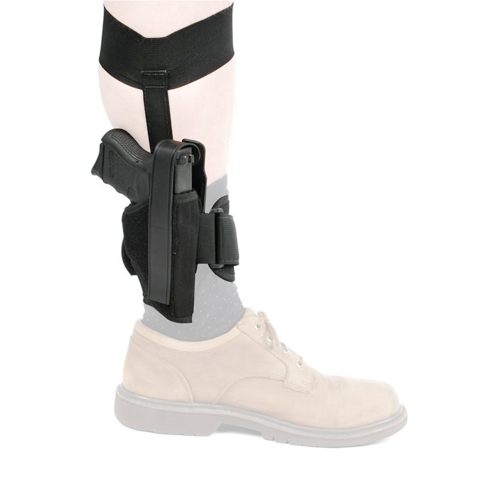 BLACKHAWK Medium Frame Automatic Ankle 3″-4″ Right Hand Nylon Ankle Holster – Black