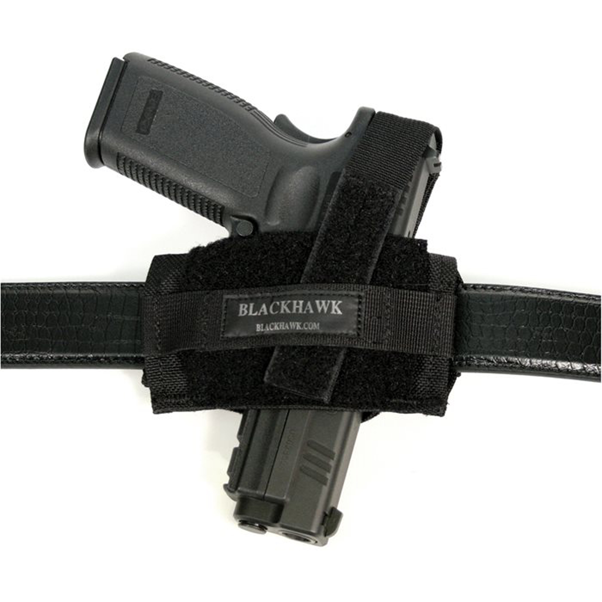 BLACKHAWK Medium Frame Revolver Flat Ambidextrous Nylon Belt Holster – Black