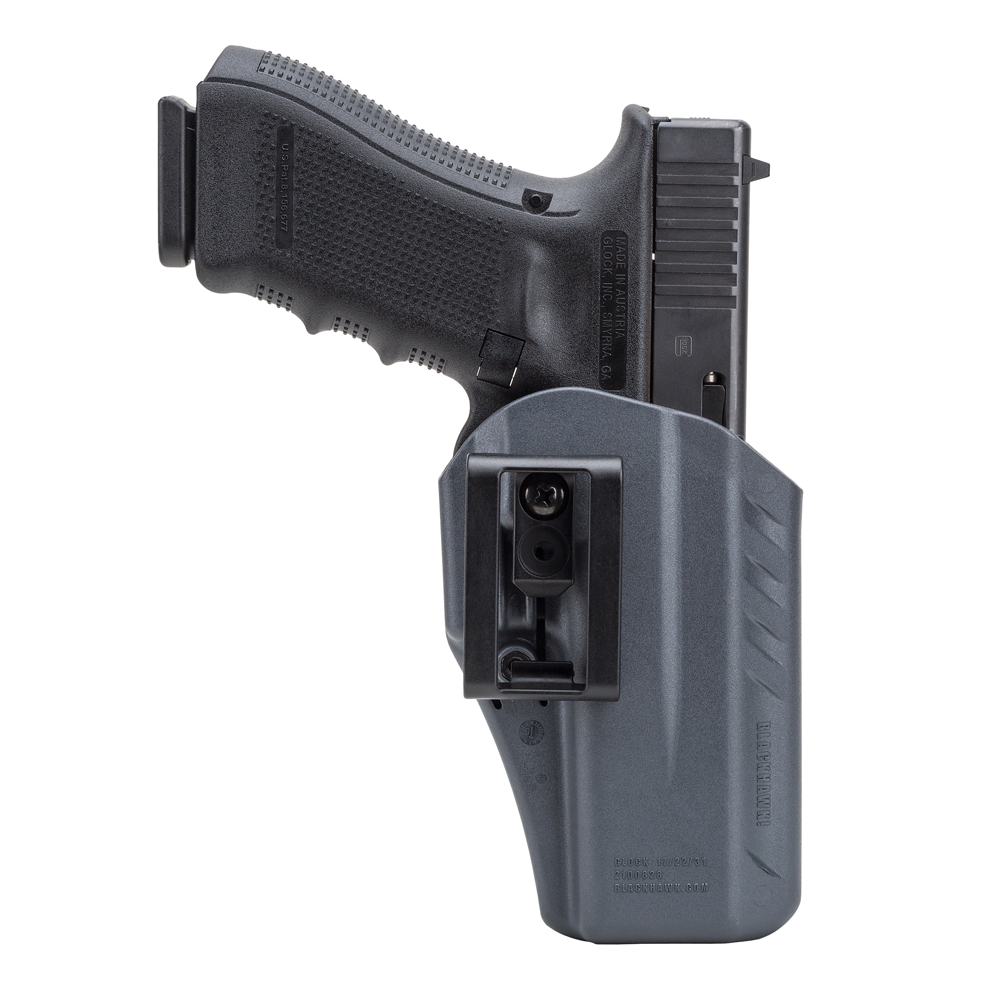 BLACKHAWK Glock 17/22/31 A.R.C. – Appendix Reversible Carry Ambidextrous Polymer Inside Waistband Holster – Urban Gray