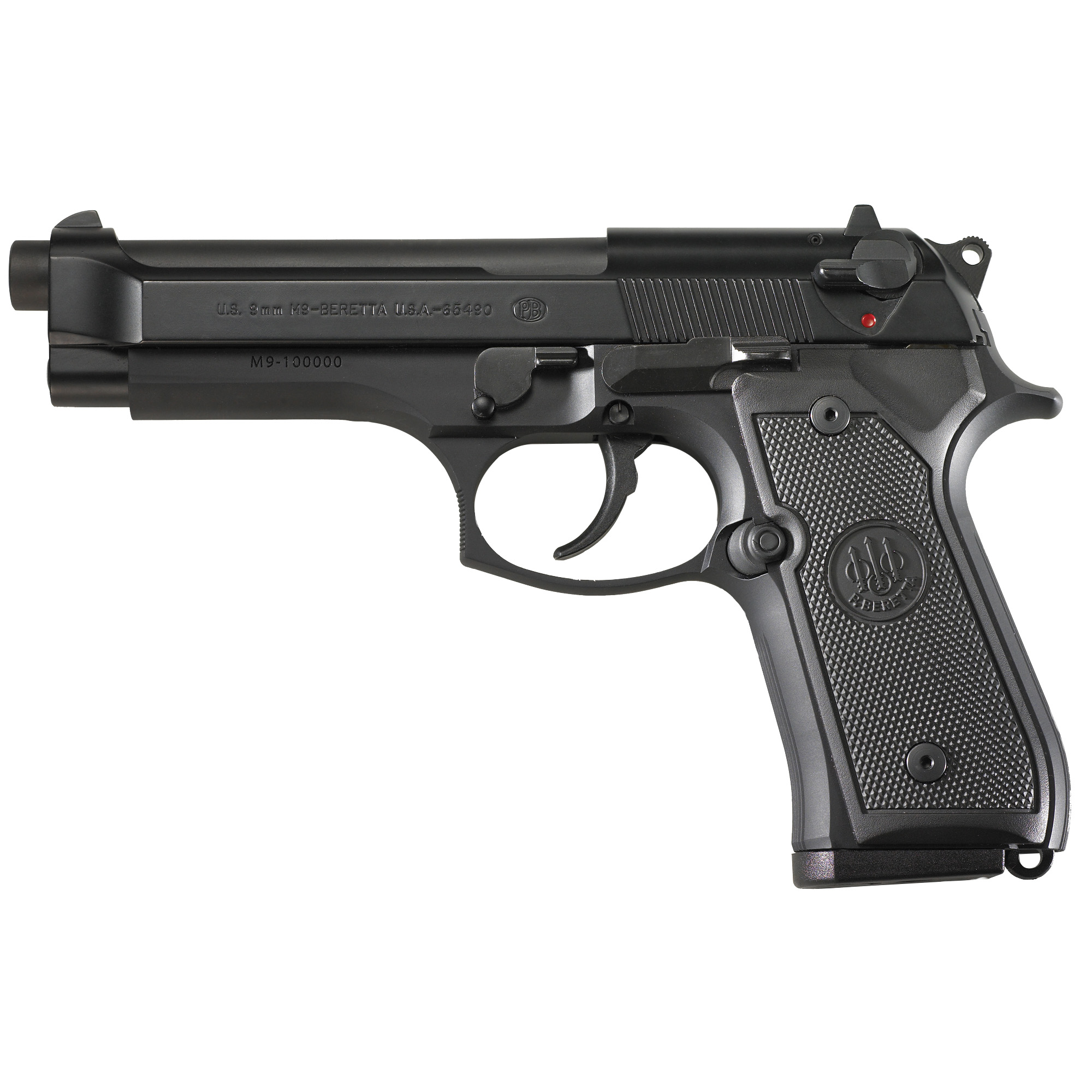 Beretta M9 DA/SA 4.9″ 9mm 15rd Dot & Post – Black