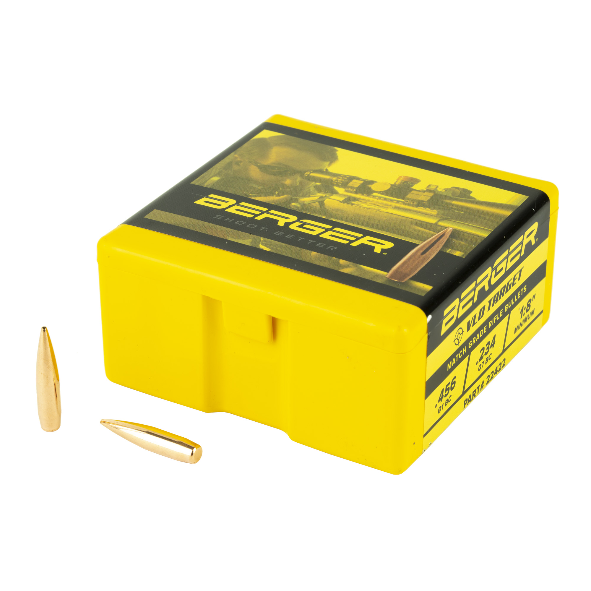 Berger Bullets 22 Caliber .224 80gr Lead and Copper VLD Target – 100