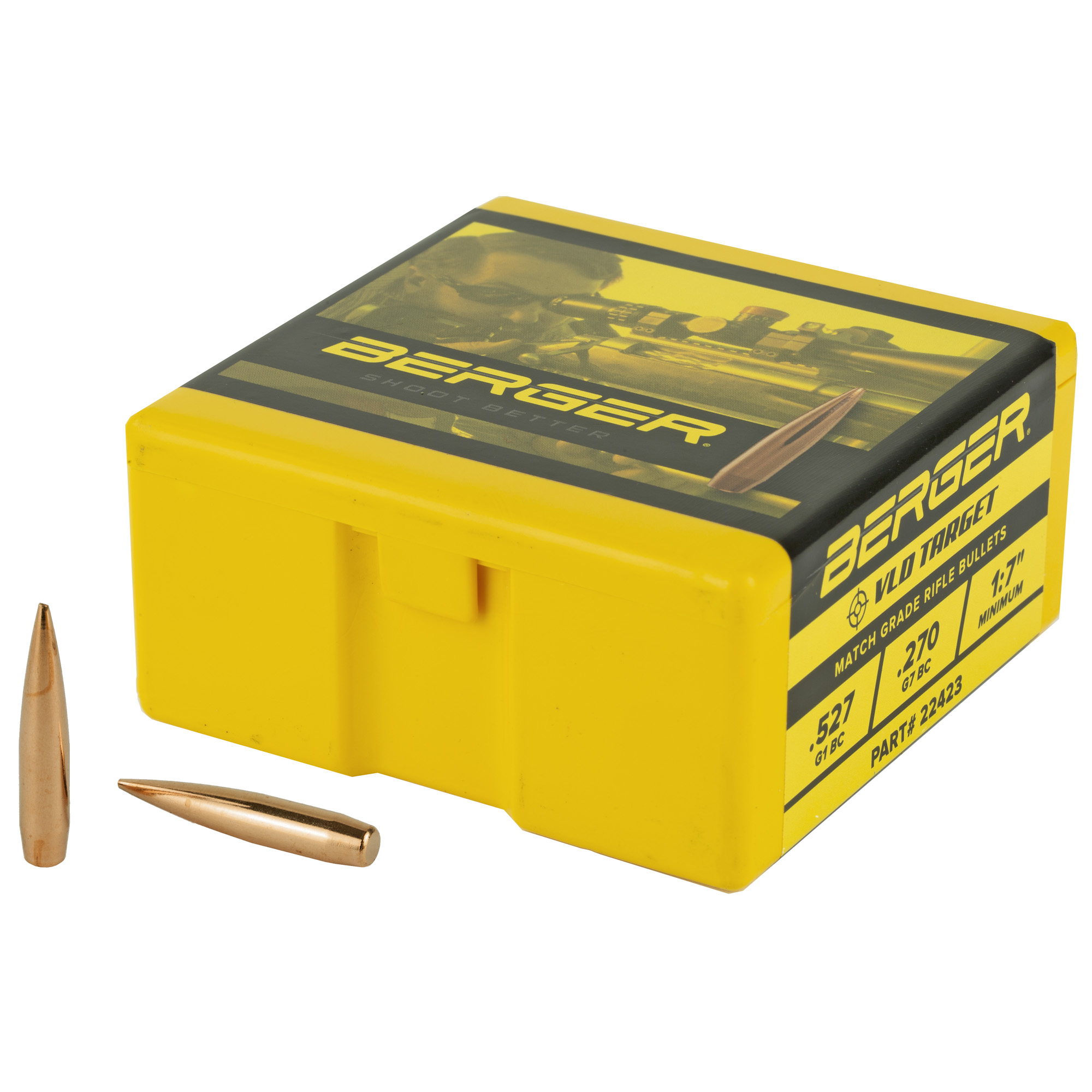 Berger Bullets 22 Caliber .224 90gr Lead and Copper VLD Target – 100