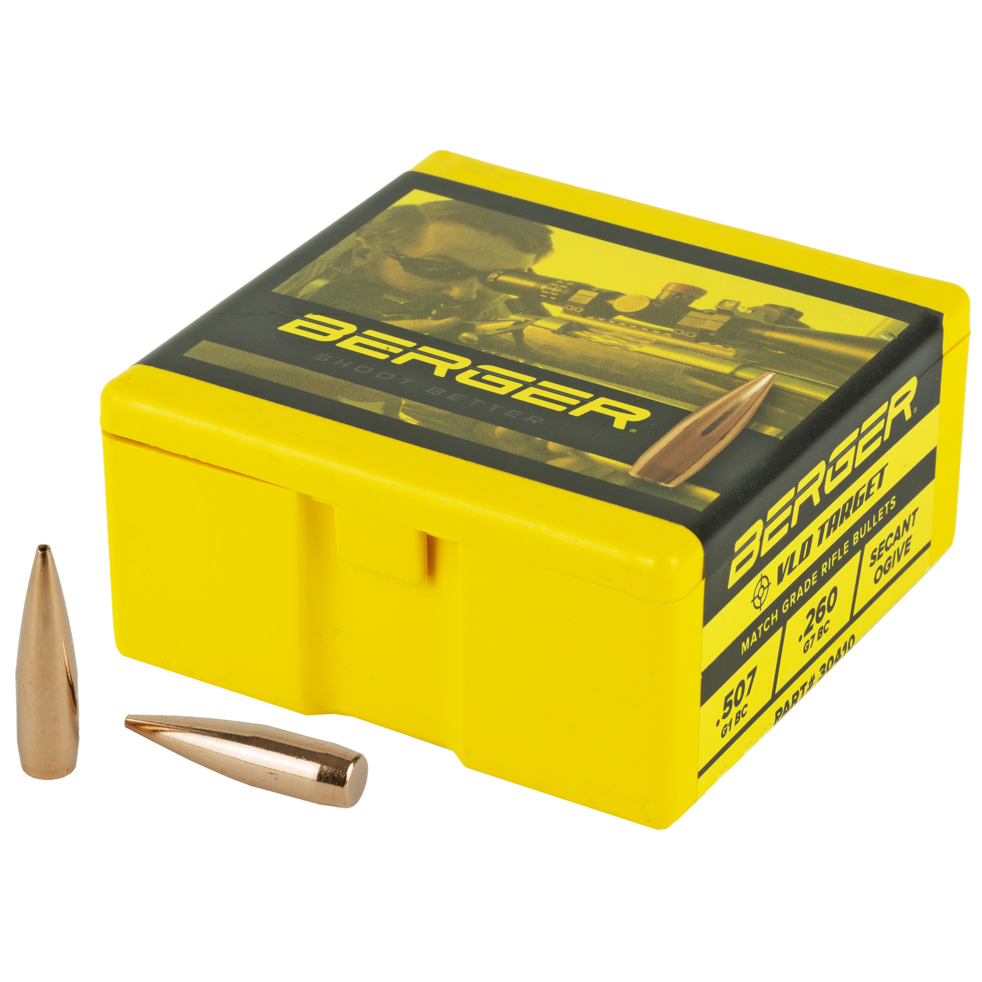 Berger Bullets 30 Caliber .308 168gr Lead and Copper VLD Target – 100