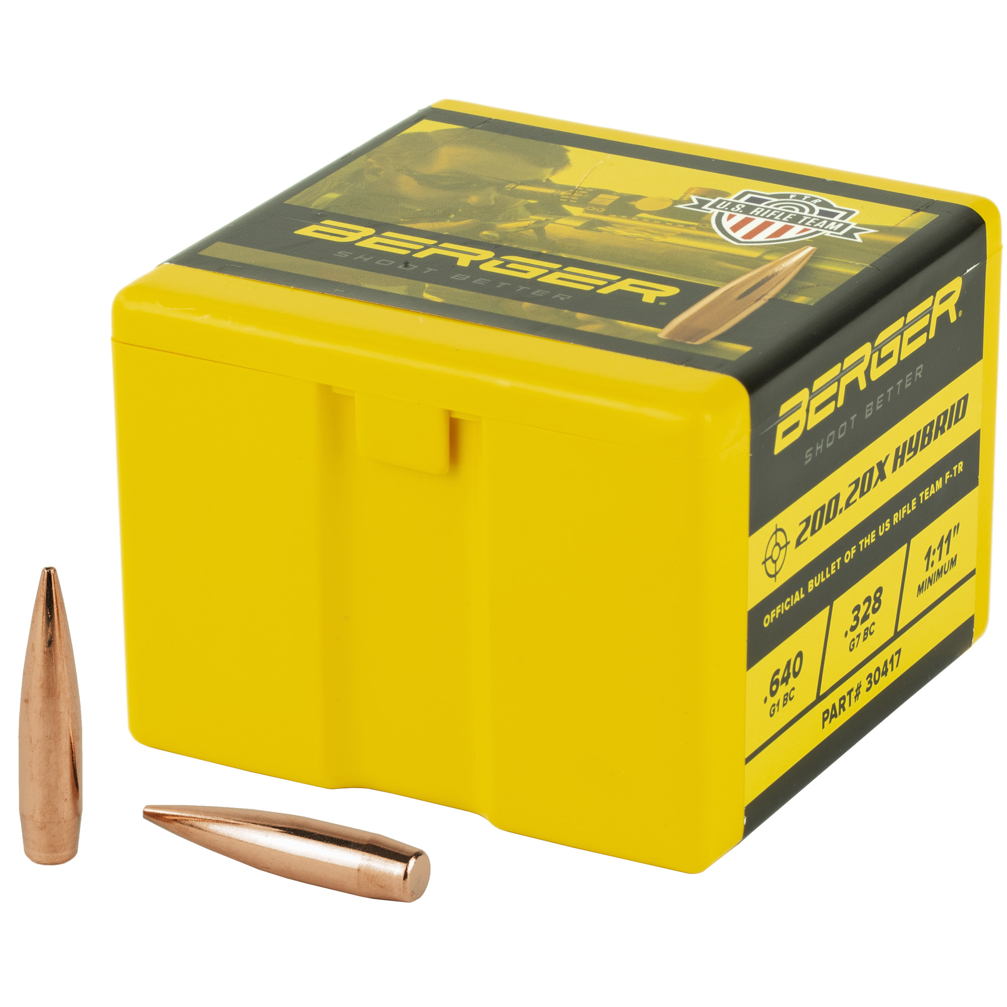 Berger Bullets 30 Caliber .308 200.2gr Lead and Copper Hybrid Target – 100