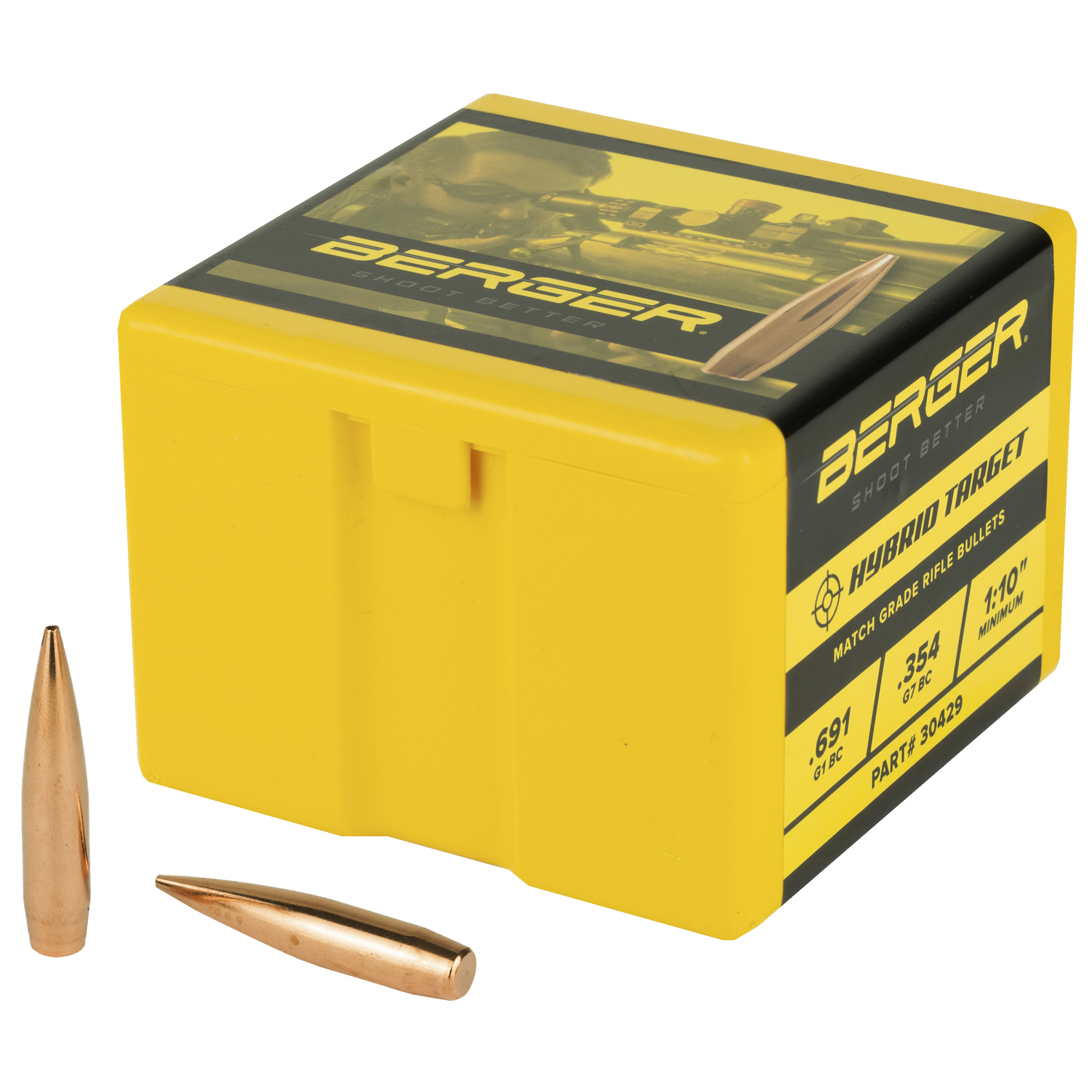 Berger Bullets 30 Caliber .308 215gr Lead and Copper Hybrid Target – 100