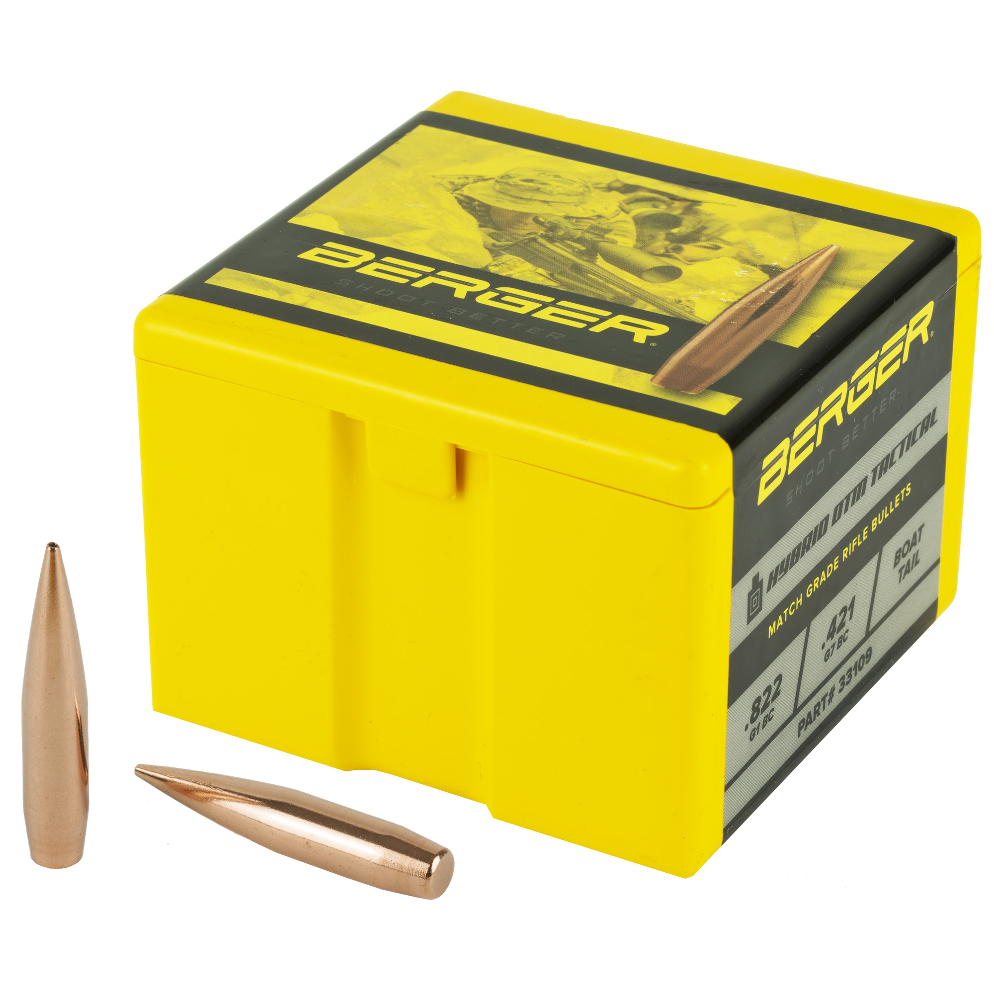 Berger Bullets 338 Caliber .338 300gr Lead and Copper Hybrid OTM Tactical – 100