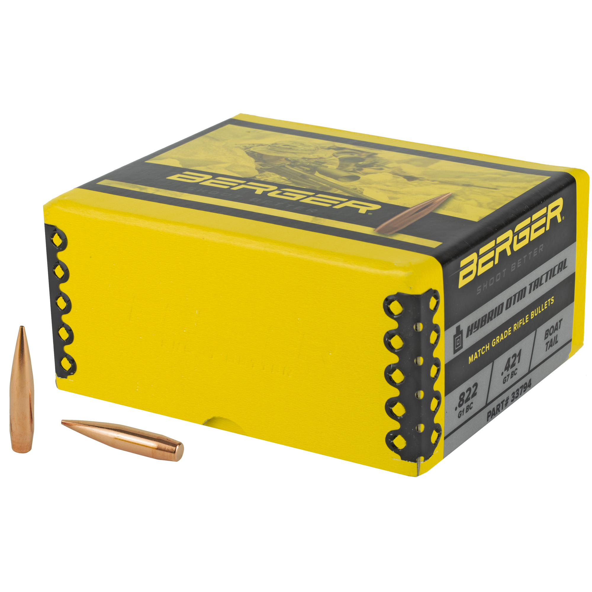 Berger Bullets 338 Caliber .338 300gr Lead and Copper Hybrid OTM Tactical – 250