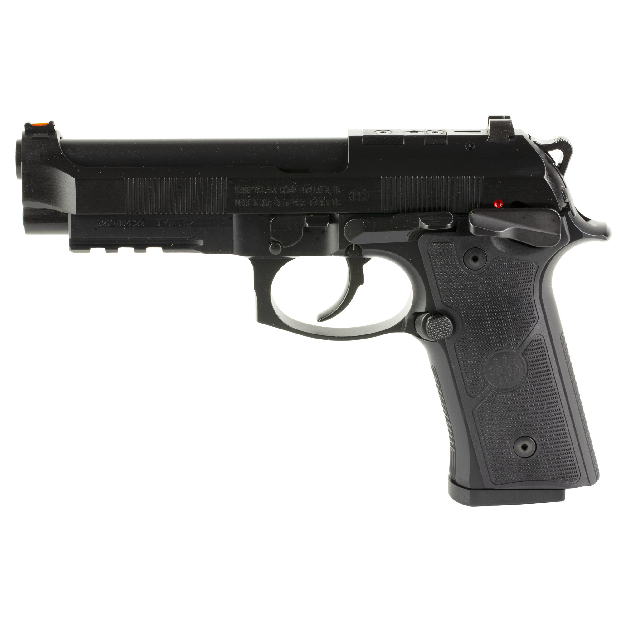 Beretta 92GTS DA/SA 4.7″ 9mm 10rd Fiber Optic – Black