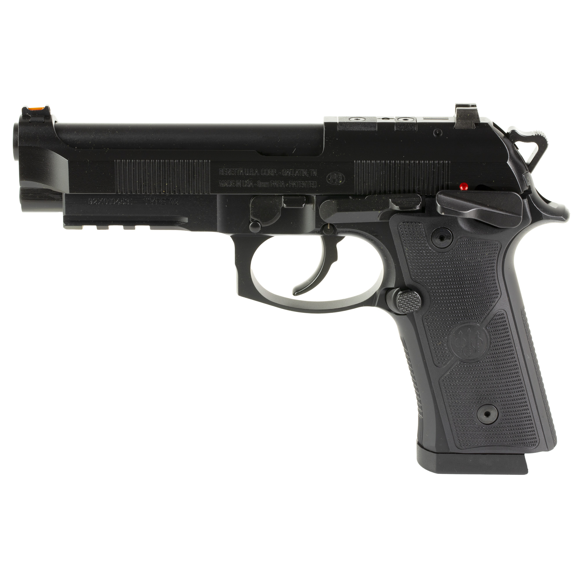 Beretta 92GTS DA/SA 4.7″ 9mm 18rd Fiber Optic – Black