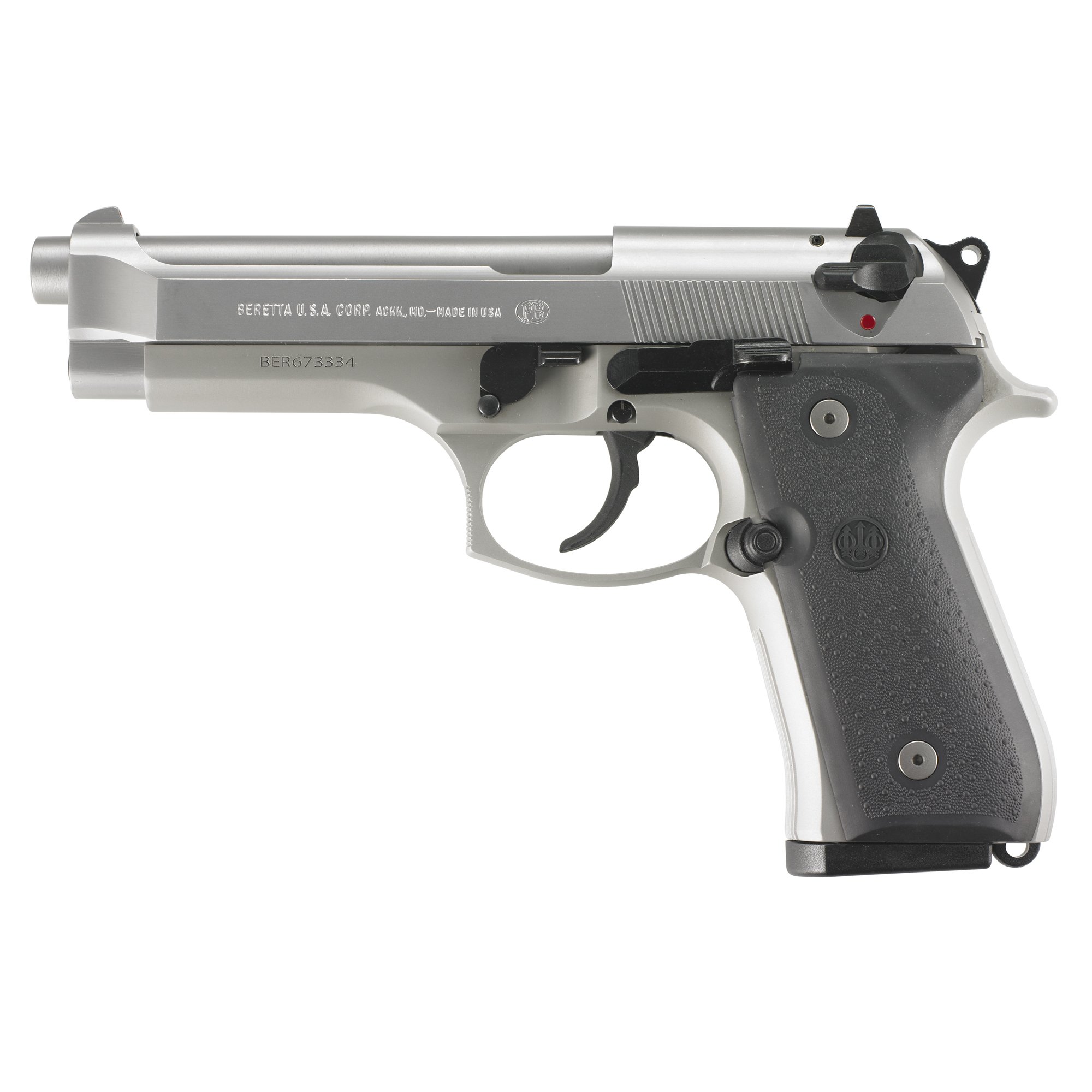 Beretta 92FS INOX DA/SA 4.9″ 9mm 10rd 3 Dot – Silver