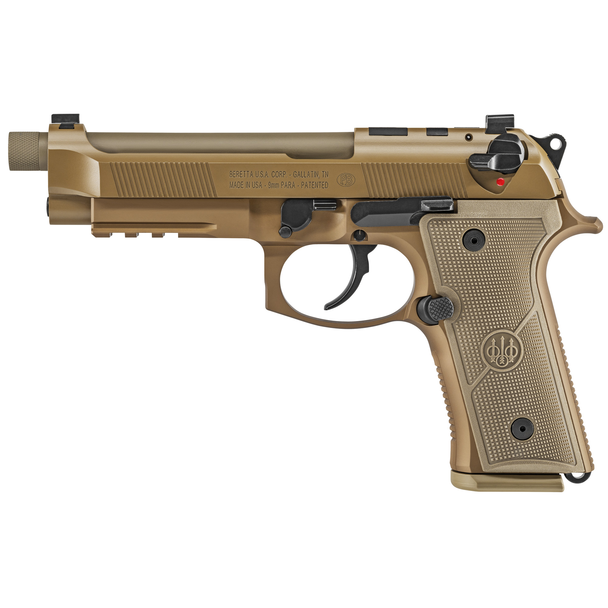 Beretta M9A4 G DA/SA 5.1″ 9mm 18rd Tritium Night Sights – Flat Dark Earth