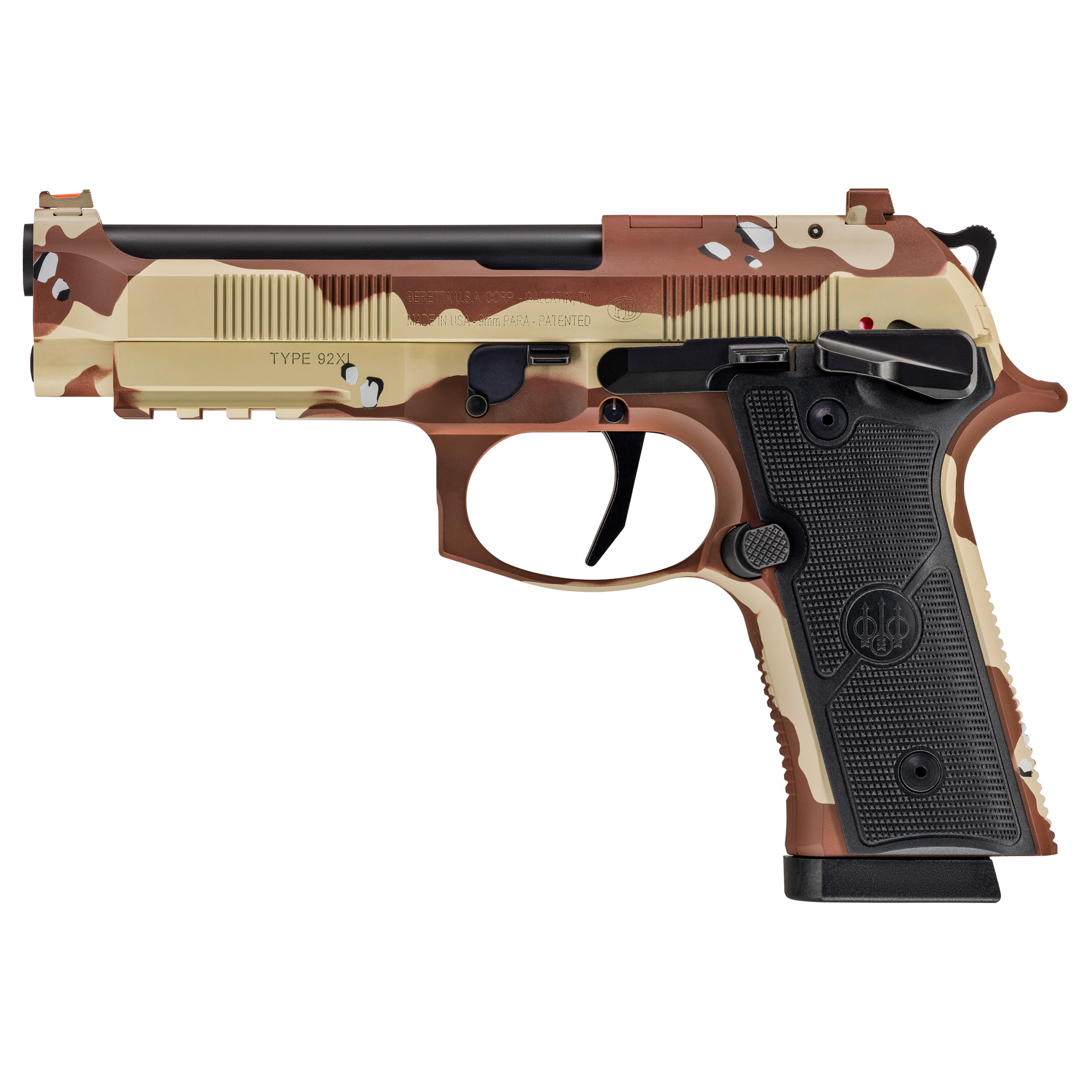 Beretta 92XI Combat Single Action Only 4.7″ 9mm 10rd Fiber Optic – Camo