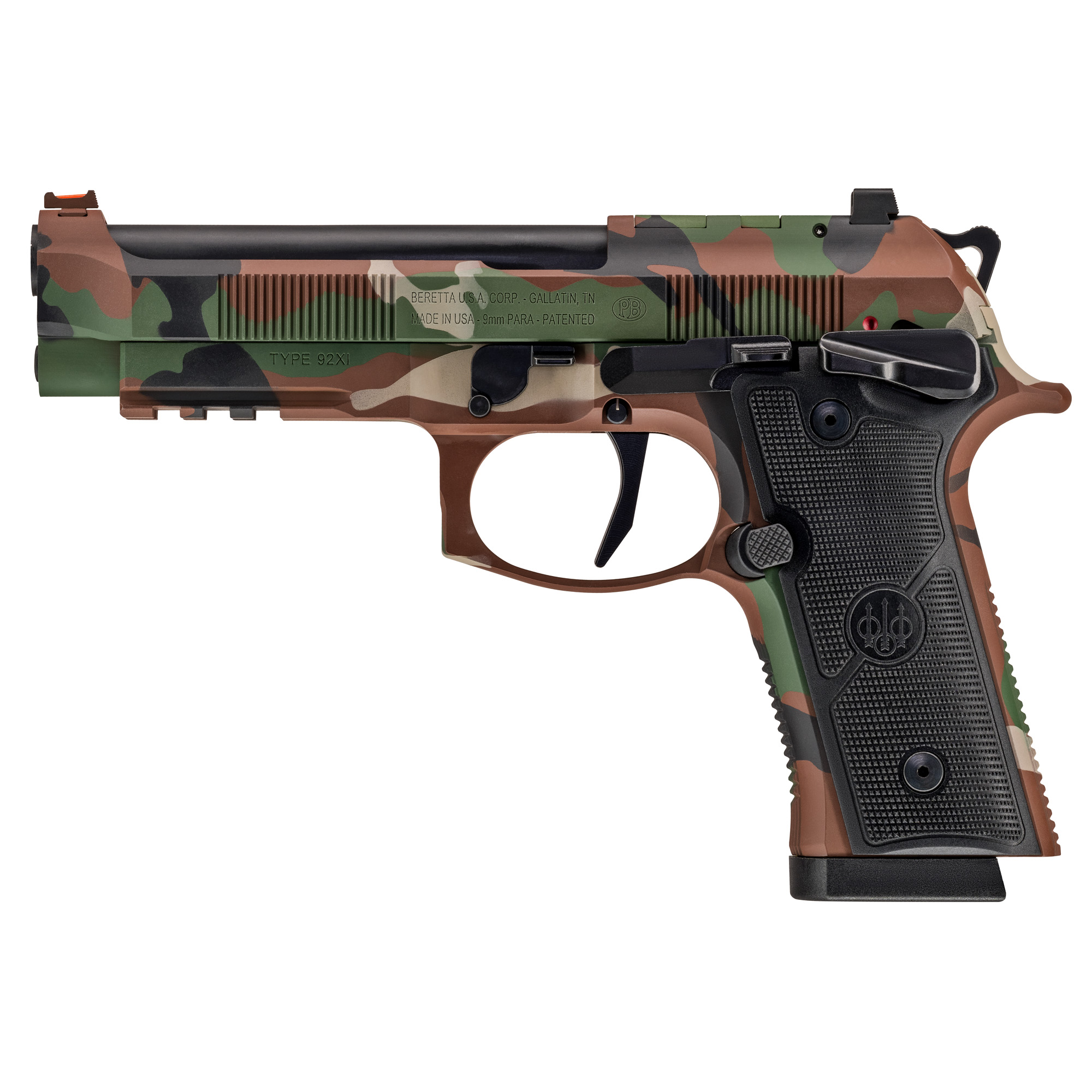 Beretta 92XI Combat Single Action Only 4.7″ 9mm 18rd Fiber Optic – Camo