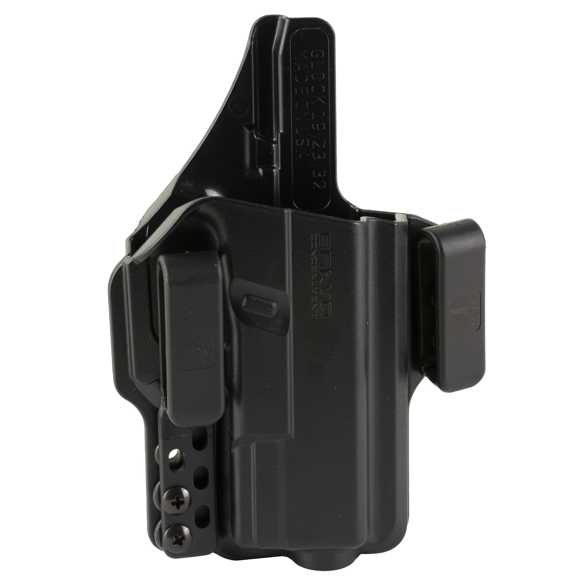 Bravo Concealment Glock 19 Torsion Right Hand Polymer Concealment Holster – Black