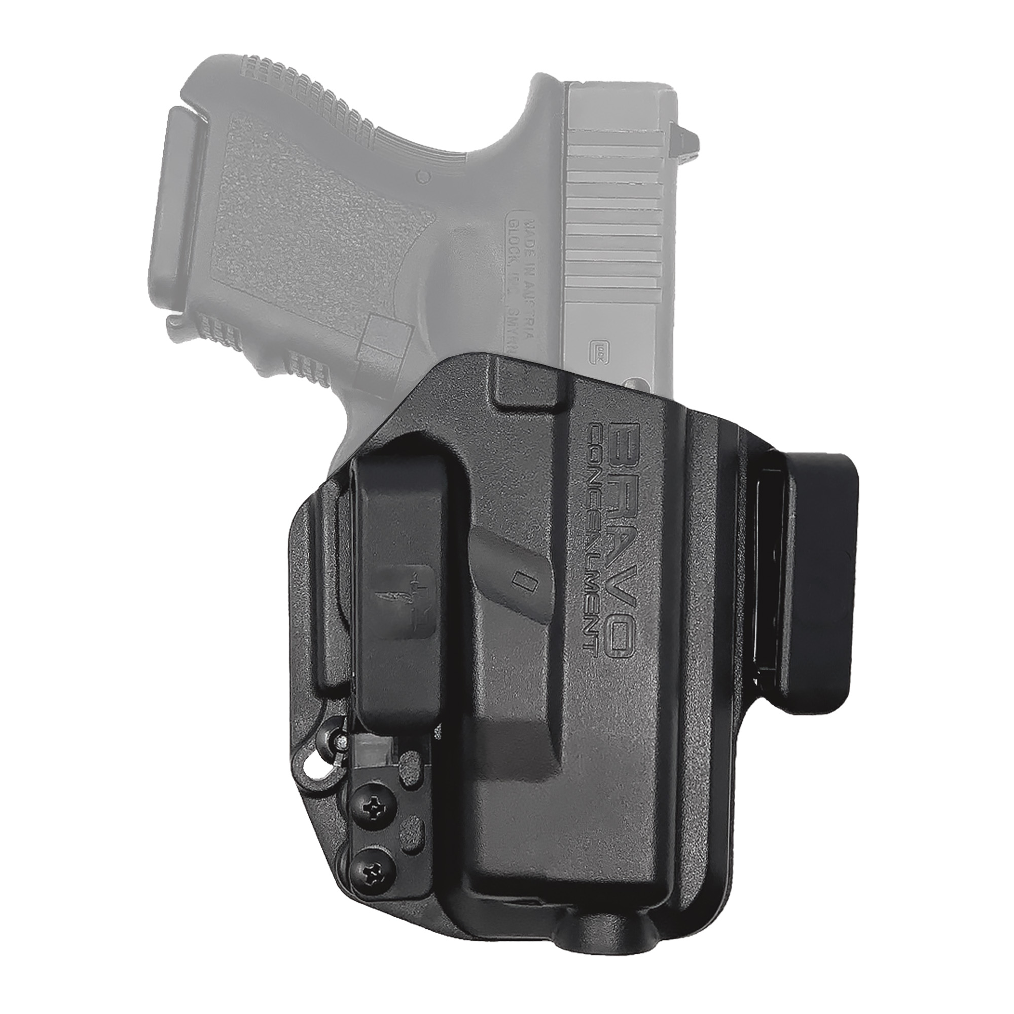 Bravo Concealment Glock 26 Torsion Right Hand Polymer Concealment Holster – Black