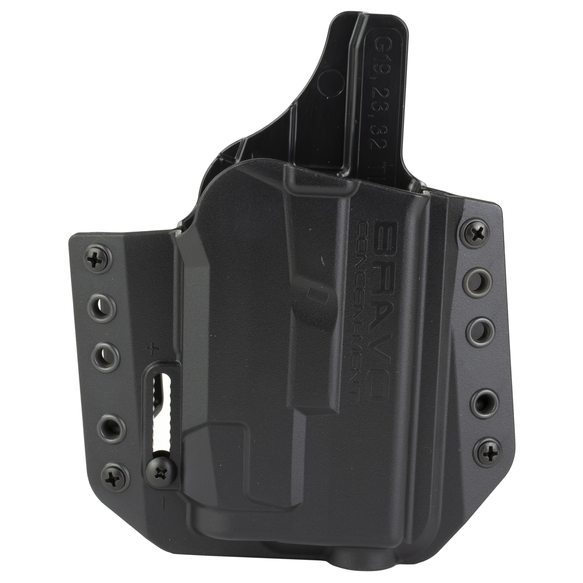 Bravo Concealment Glock 19 BCA Light Bearing Right Hand Polymer Concealment Holster – Black