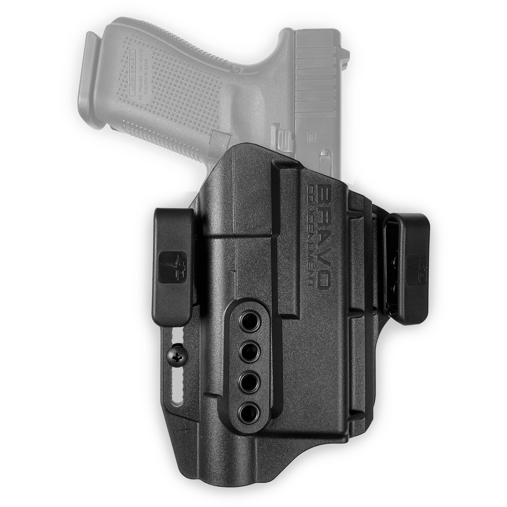 Bravo Concealment Glock 19 Torsion Light Bearing Right Hand Polymer Concealment Holster – Black