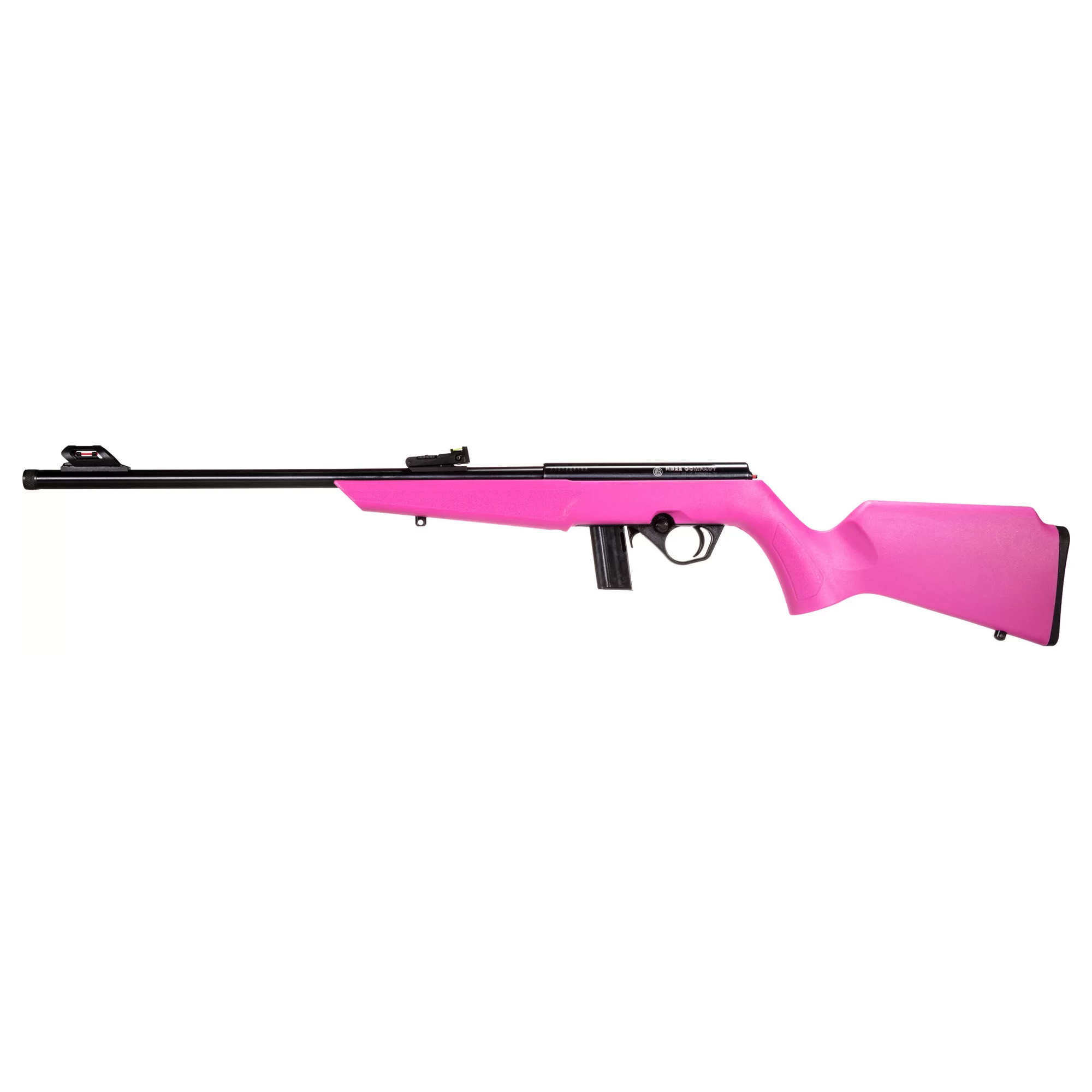 Rossi RB22 Compact 16″ 22 LR 10rd Adjustable Fiber Optic – Black, Pink