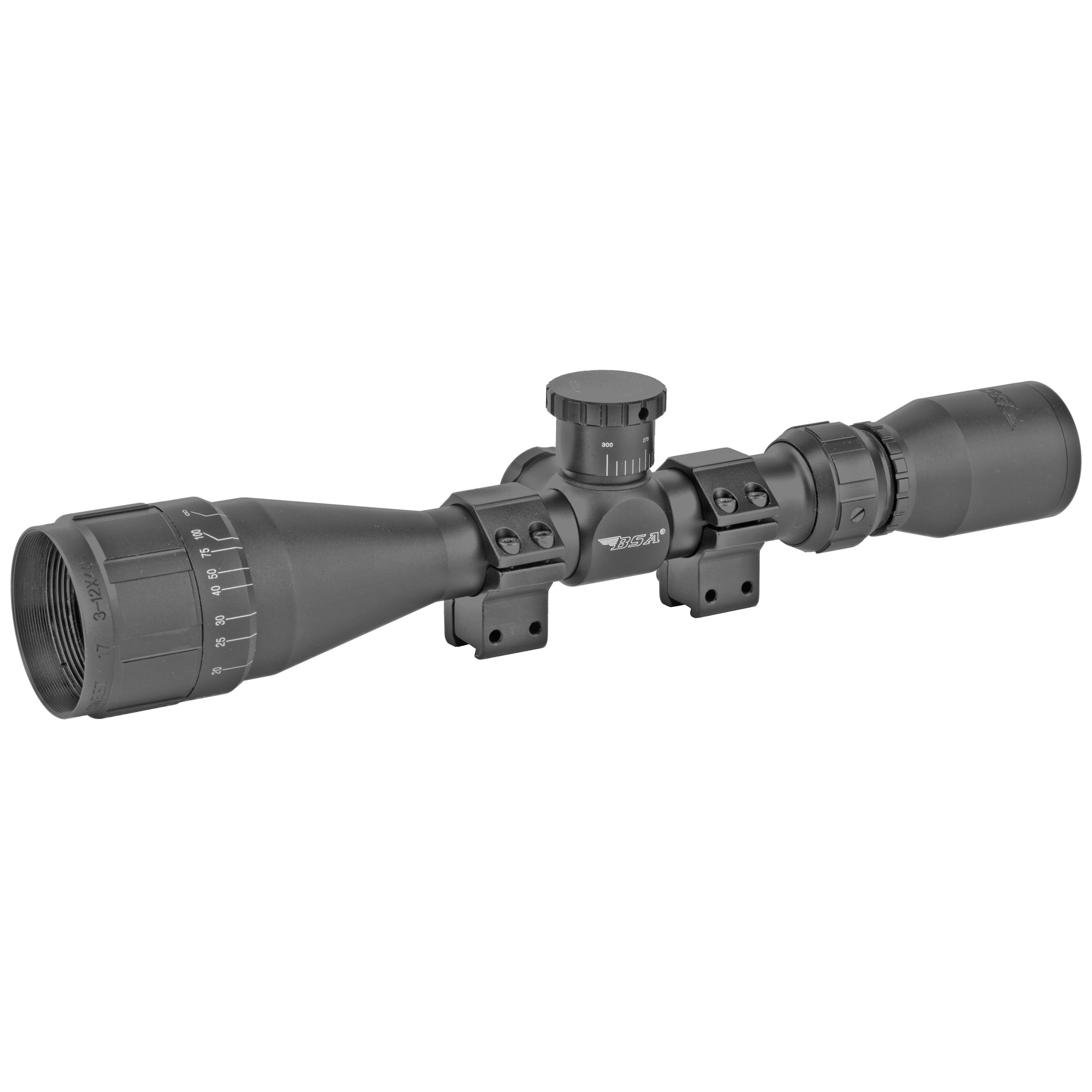 BSA Optics Sweet 17 30/30 3-12X Rimfire Scope 1″ – Black