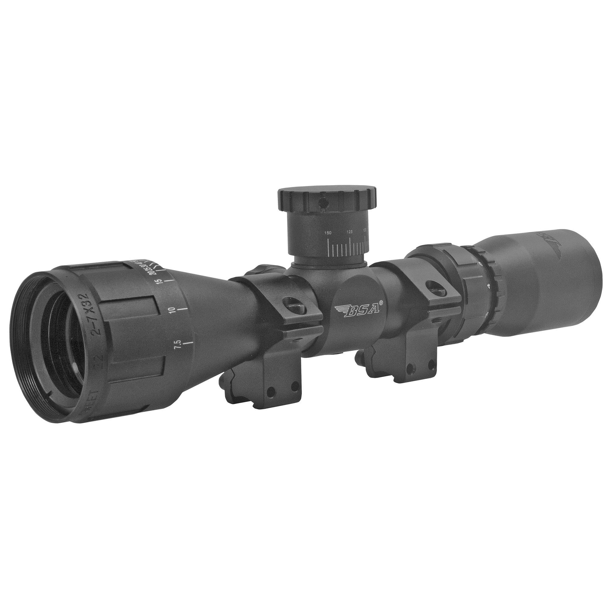 BSA Optics Sweet 22 30/30 2-7X Rimfire Scope 1″ – Black