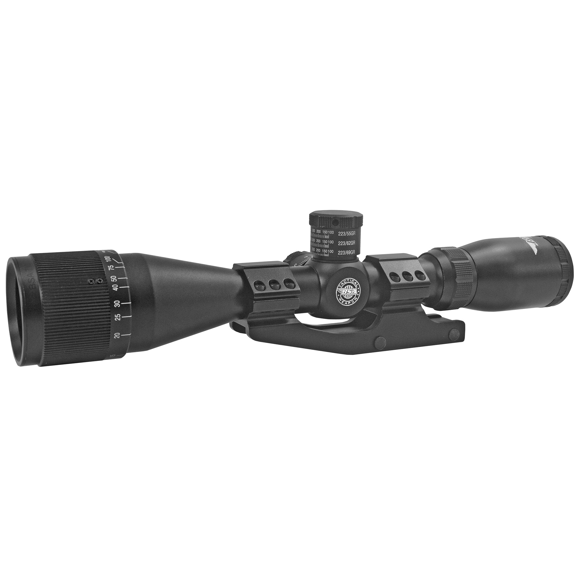 BSA Optics Tactical Weapon Mil-Dot 3-12X Rifle Scope 1″ – Black