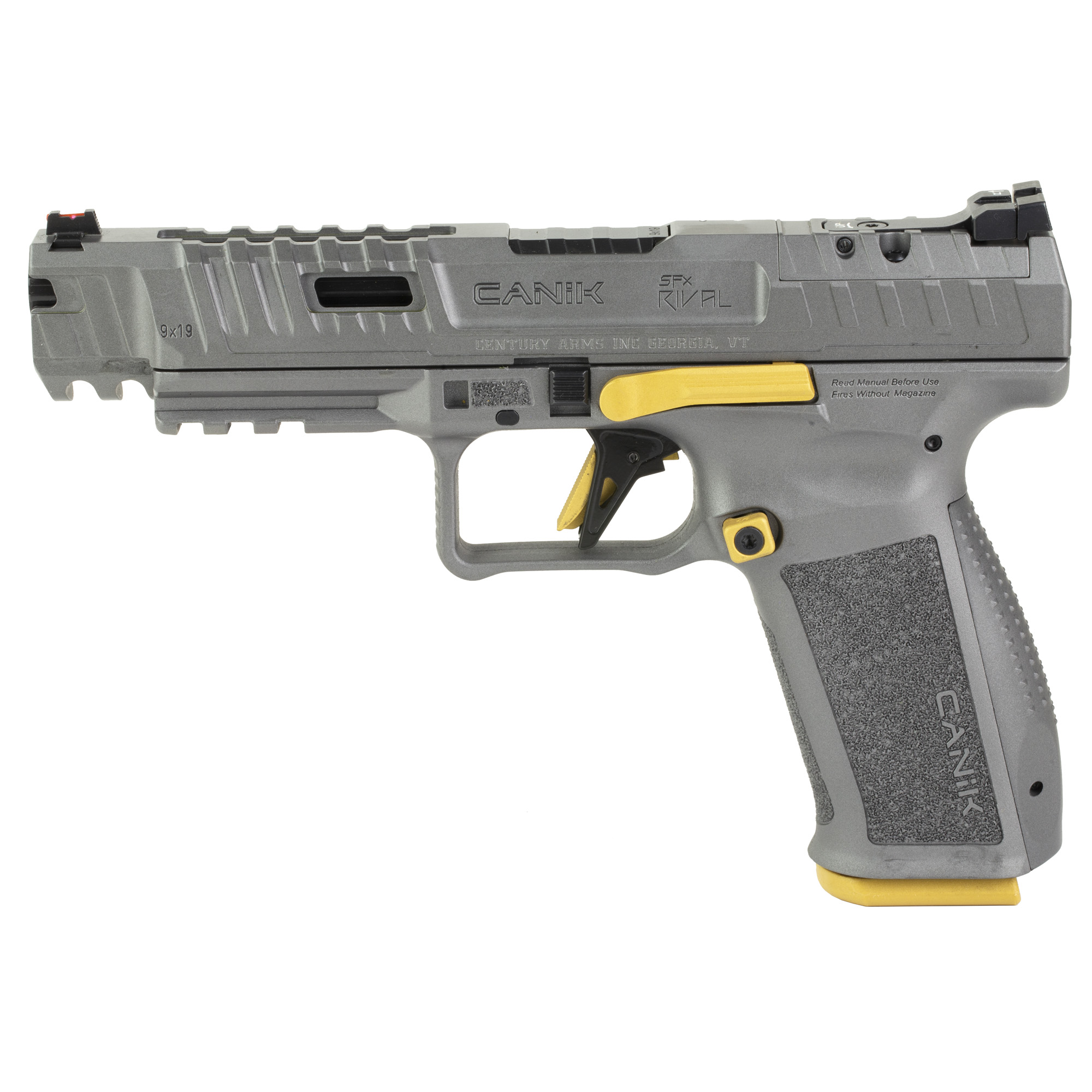 Canik SFX Rival Striker Fired 5″ 9mm 18rd Fiber Front & Adjustable Rear Sights – Gray