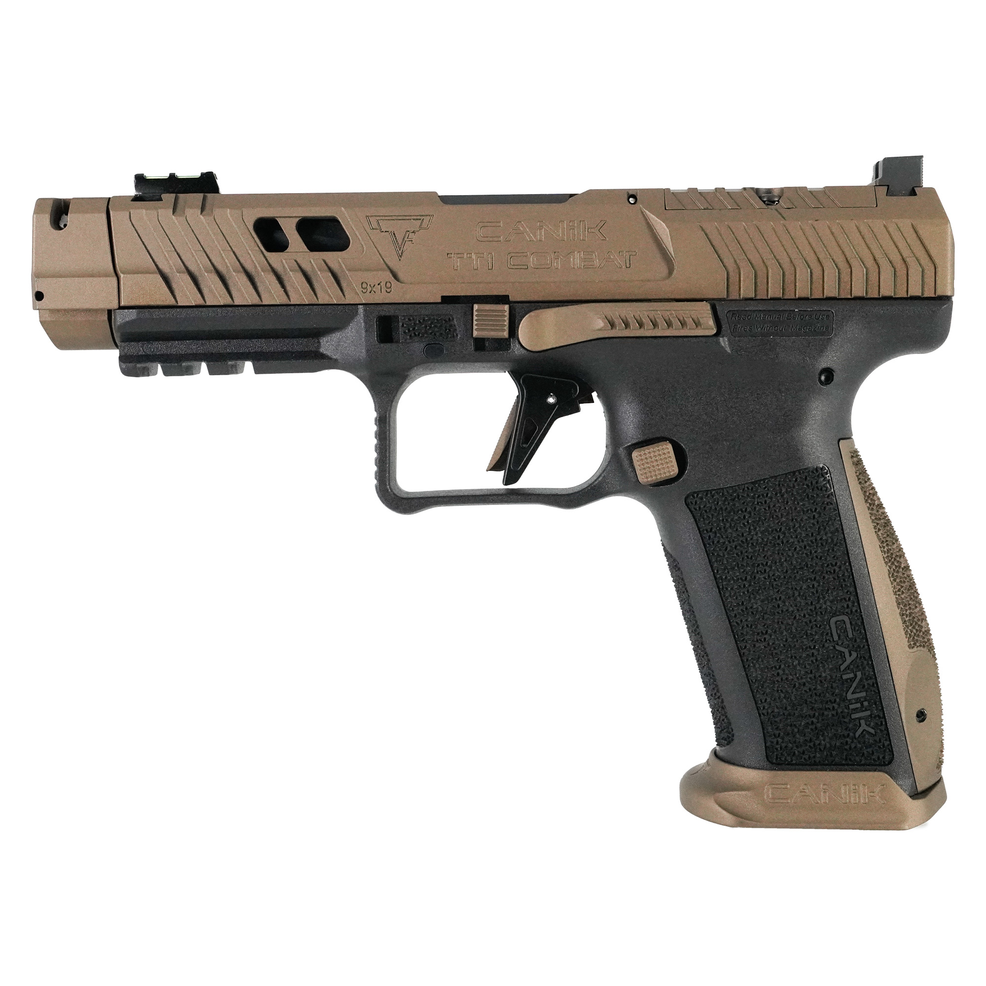 Canik TTI Combat Striker Fired 9mm 10rd Adjustable Rear Sight & Fiber Optic Front – Bronze