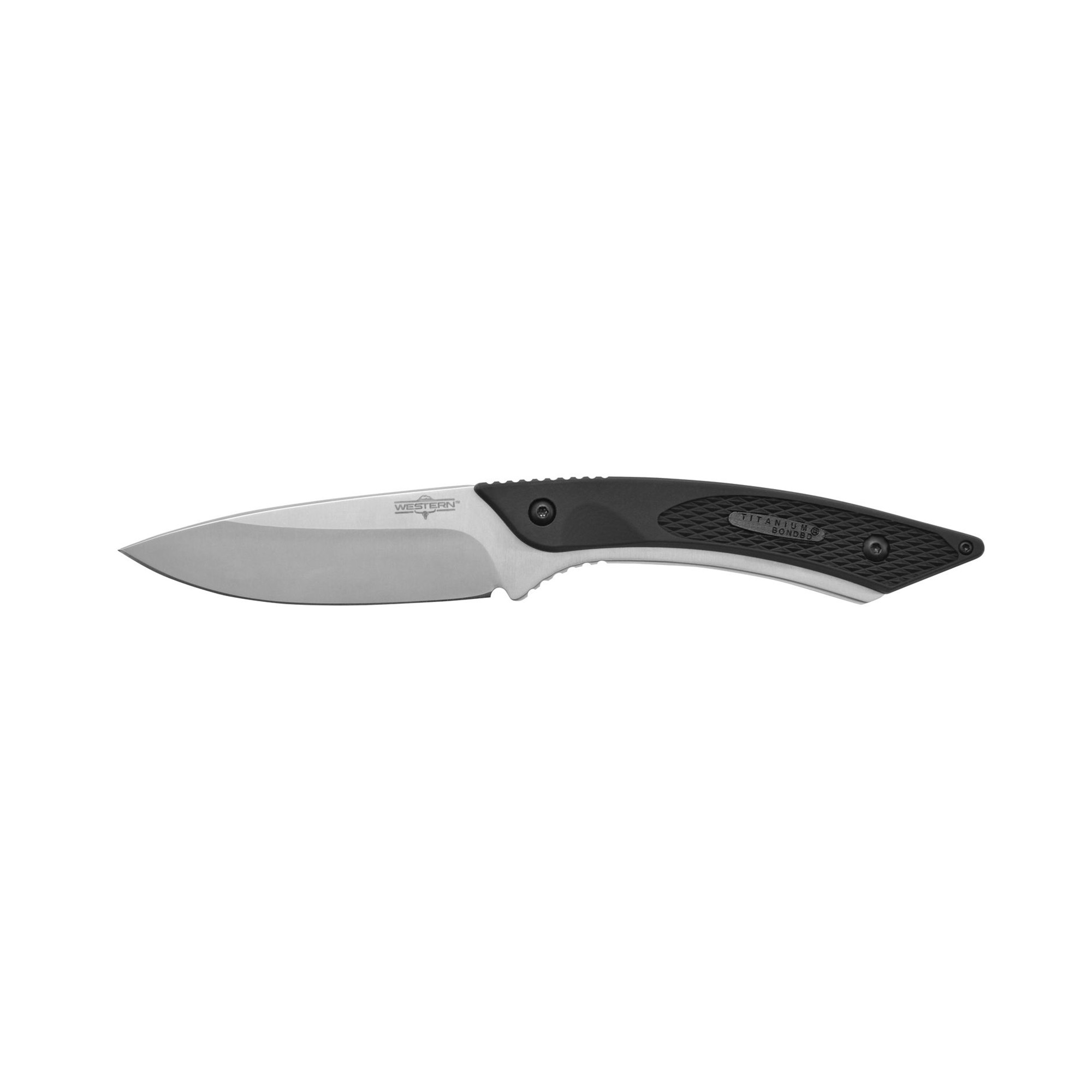 Camillus Western Coil Rubber 420 Stainless Steel Fixed Blade Knife 3.25″ – Black, Silver