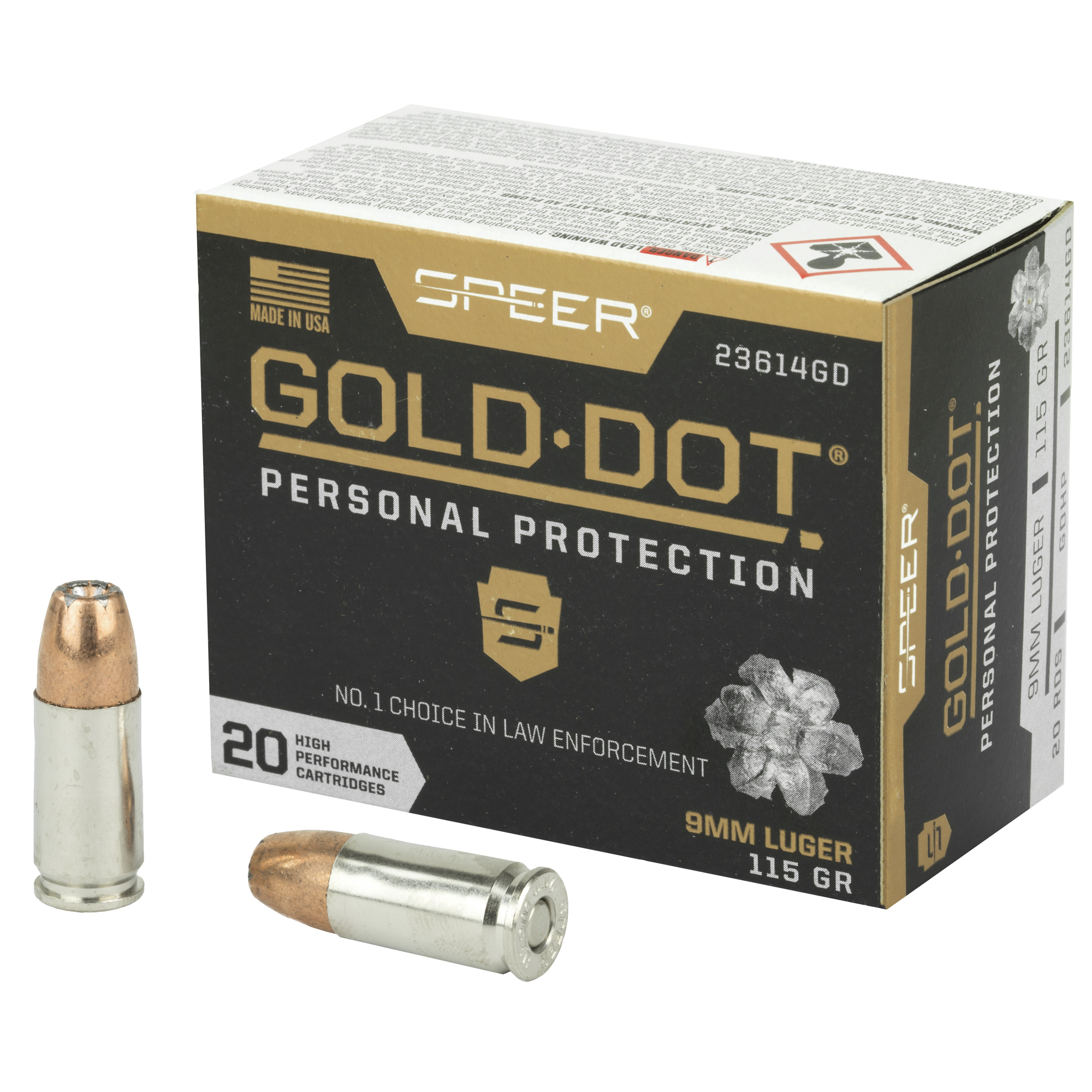 Speer Gold Dot 9mm 115gr Hollow Point – 20rd